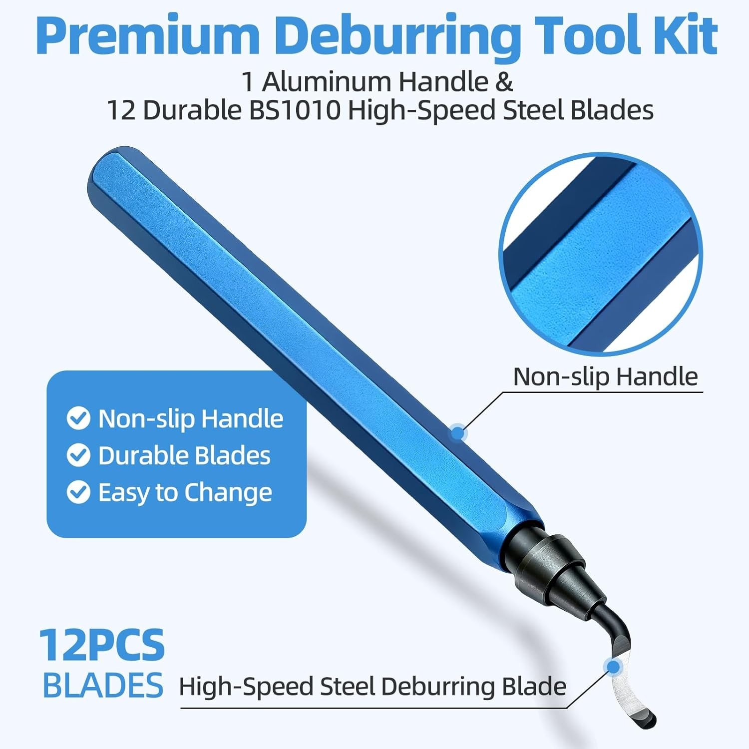 Razor-Sharp Deburring Tool with Non-Slip Aluminum Handle for Precision Trimming