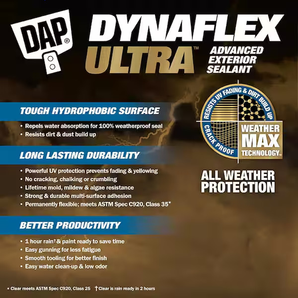 DYNAFLEX ULTRA 10.1 Oz. Black Advanced Exterior Window Door And Siding Sealant