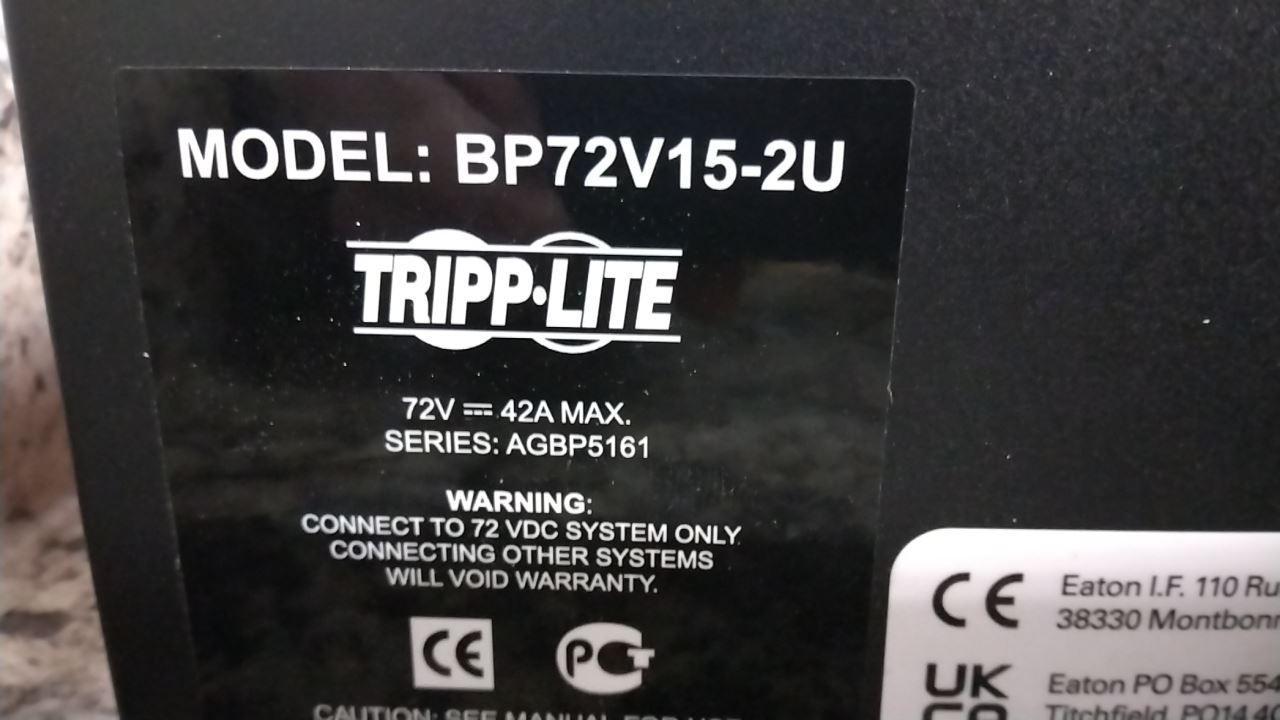Tripp Lite BP72V15-2U 72VDC 15 Ah Capacity External Battery Pack
