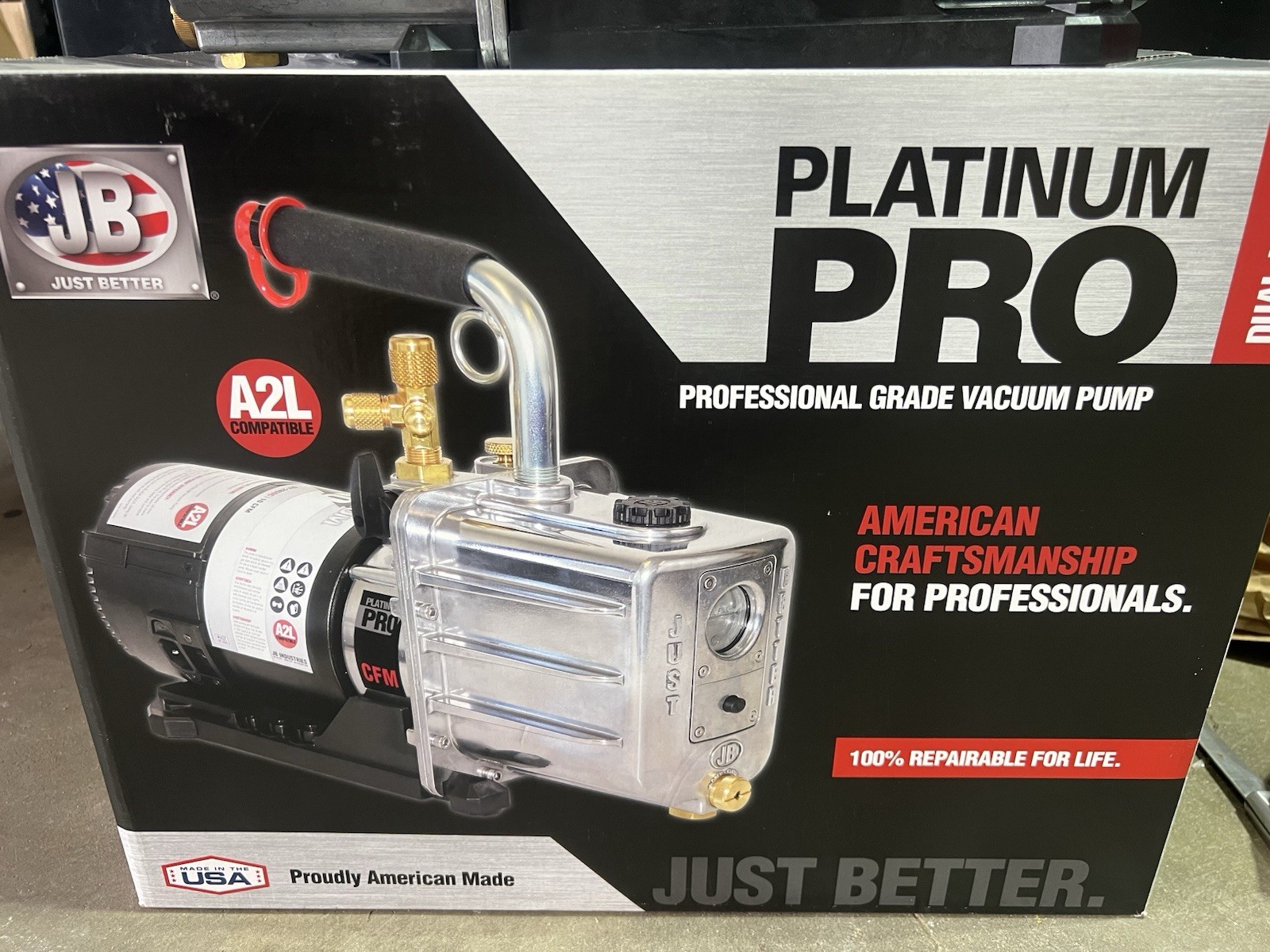 JB Industries DV-240DC Vacuum Pump, 8.4 CFM 1/2 hp DC Motor Platinum Pro DC 8.4