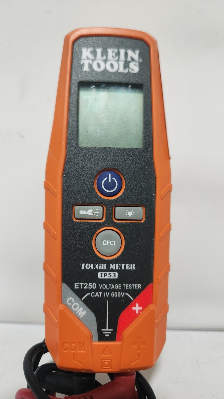 Klein Tools Tough Meter IP53 ET250 Voltage Tester Cat IV 600V + Leads – Tested