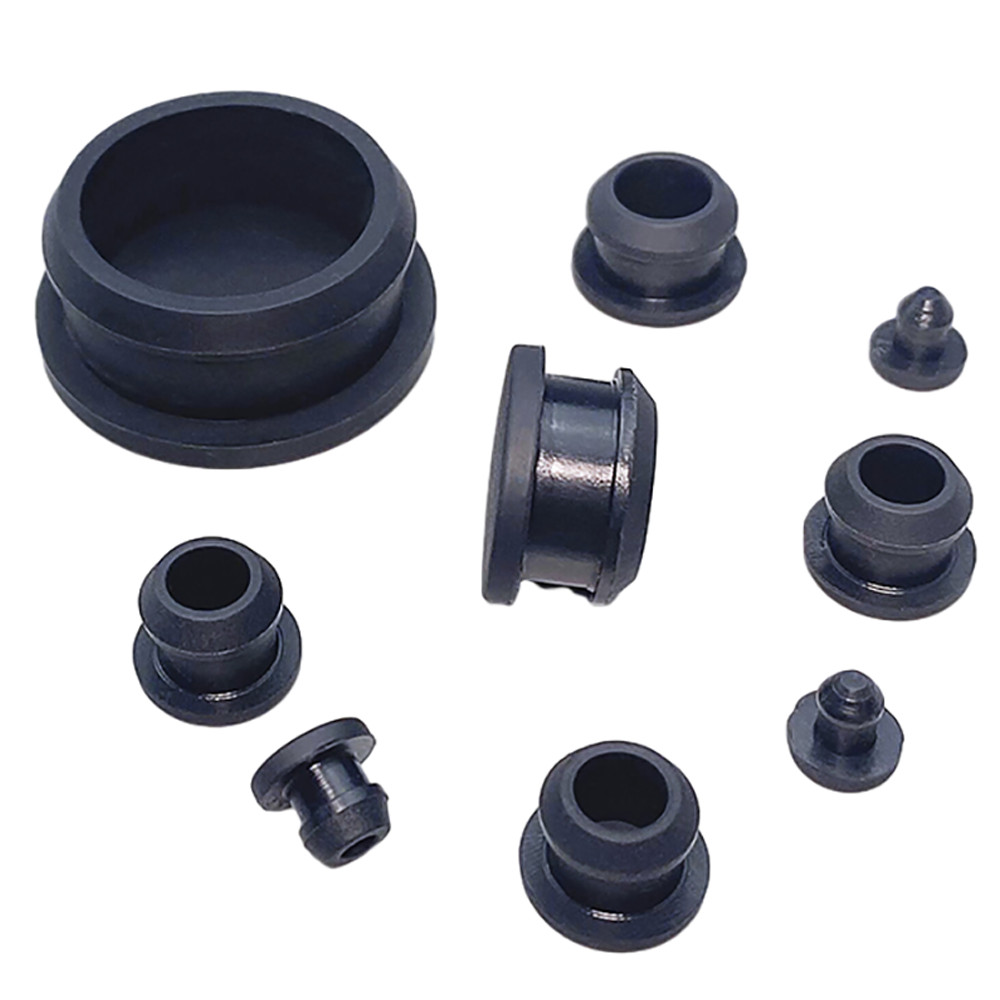 Black / White Snap-On Hole Plug Silicone Rubber Blanking Seal Bung Pipe Tube