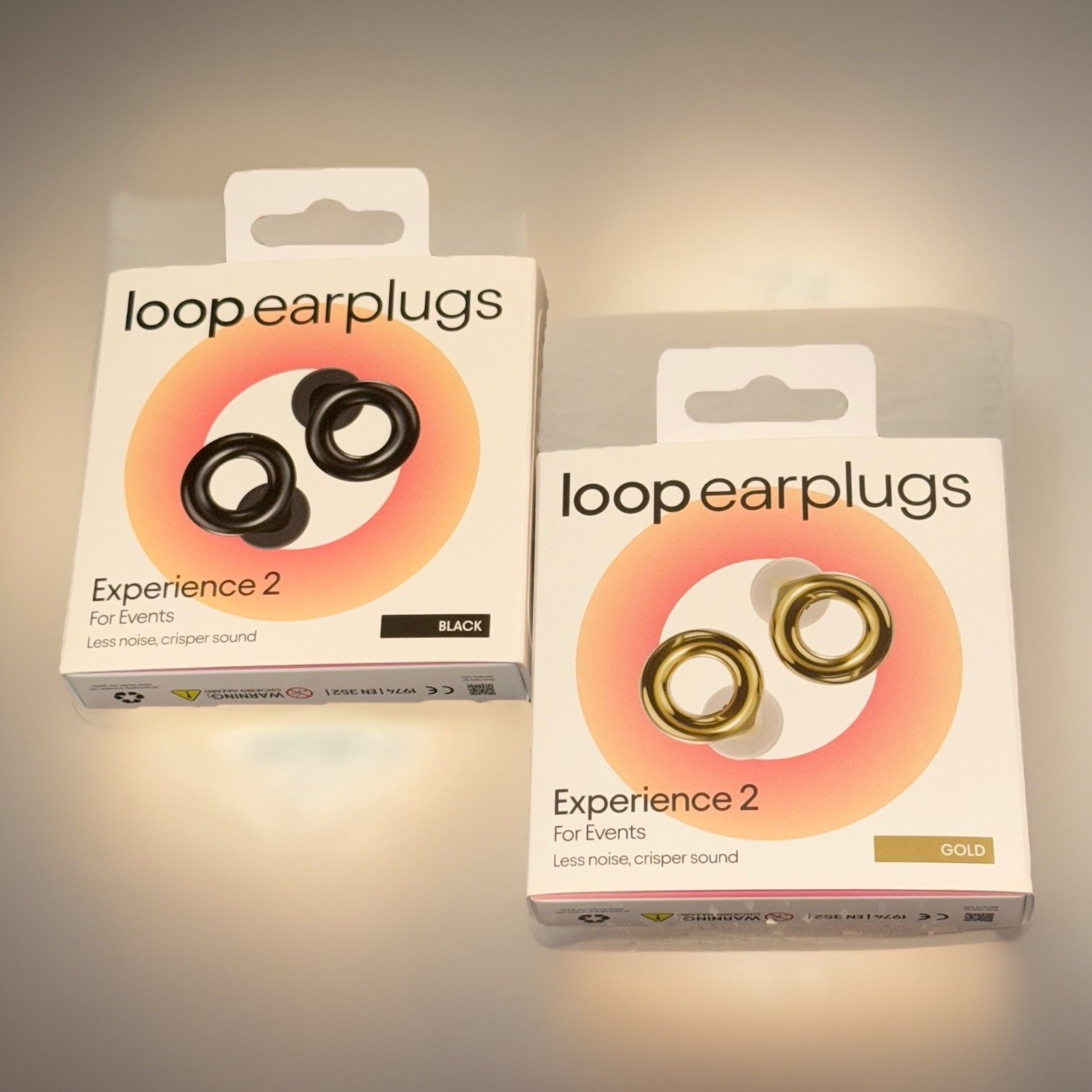 Loop Experience 2 – Gold and Black (2 Pack) Earplugs For Couple -Silicone- Nib