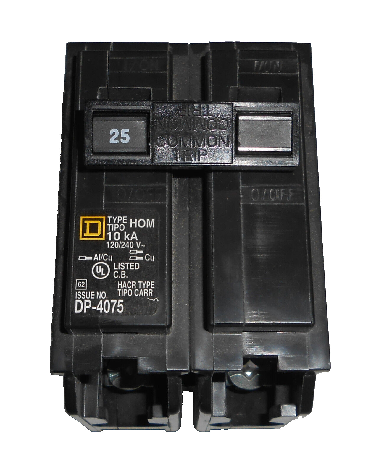 New HOM225 Square D 2-Pole 25 Amp Circuit Breaker Type HOM 120/240V DP-4075