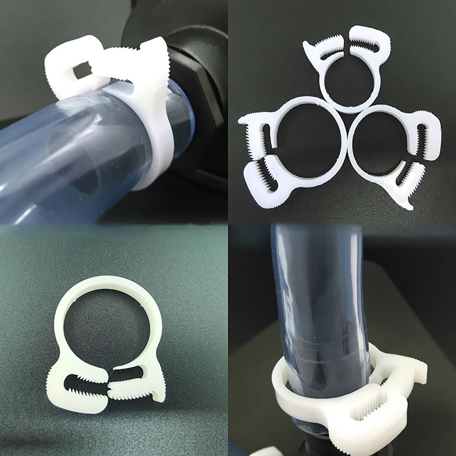 Black 10.4mm-69mm Nylon Clip Nylon Snap Fit Plastic Ratchet Clamp Hose Clamp