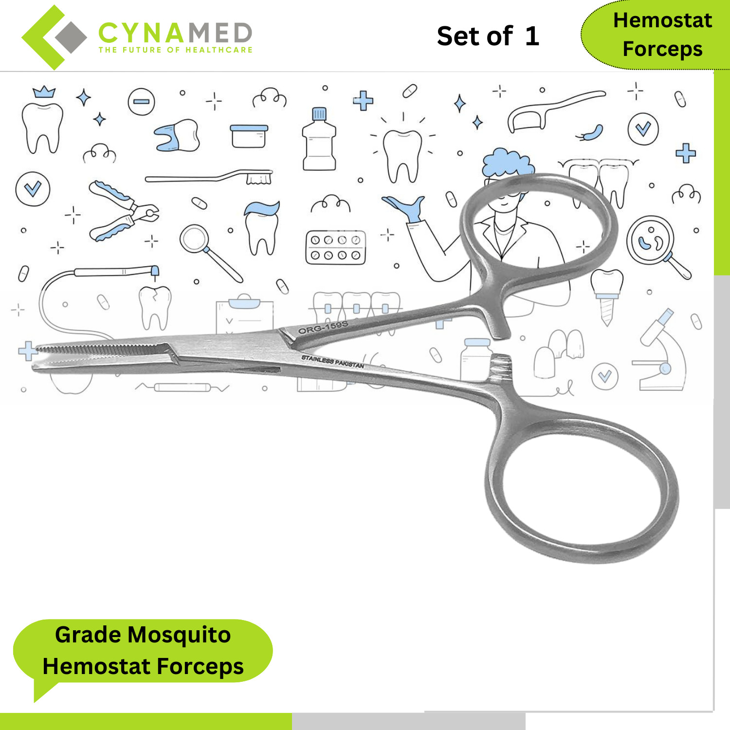 Cynamed Stainless Steel OR Grade Mosquito Hemostat Forceps For Multipurpose