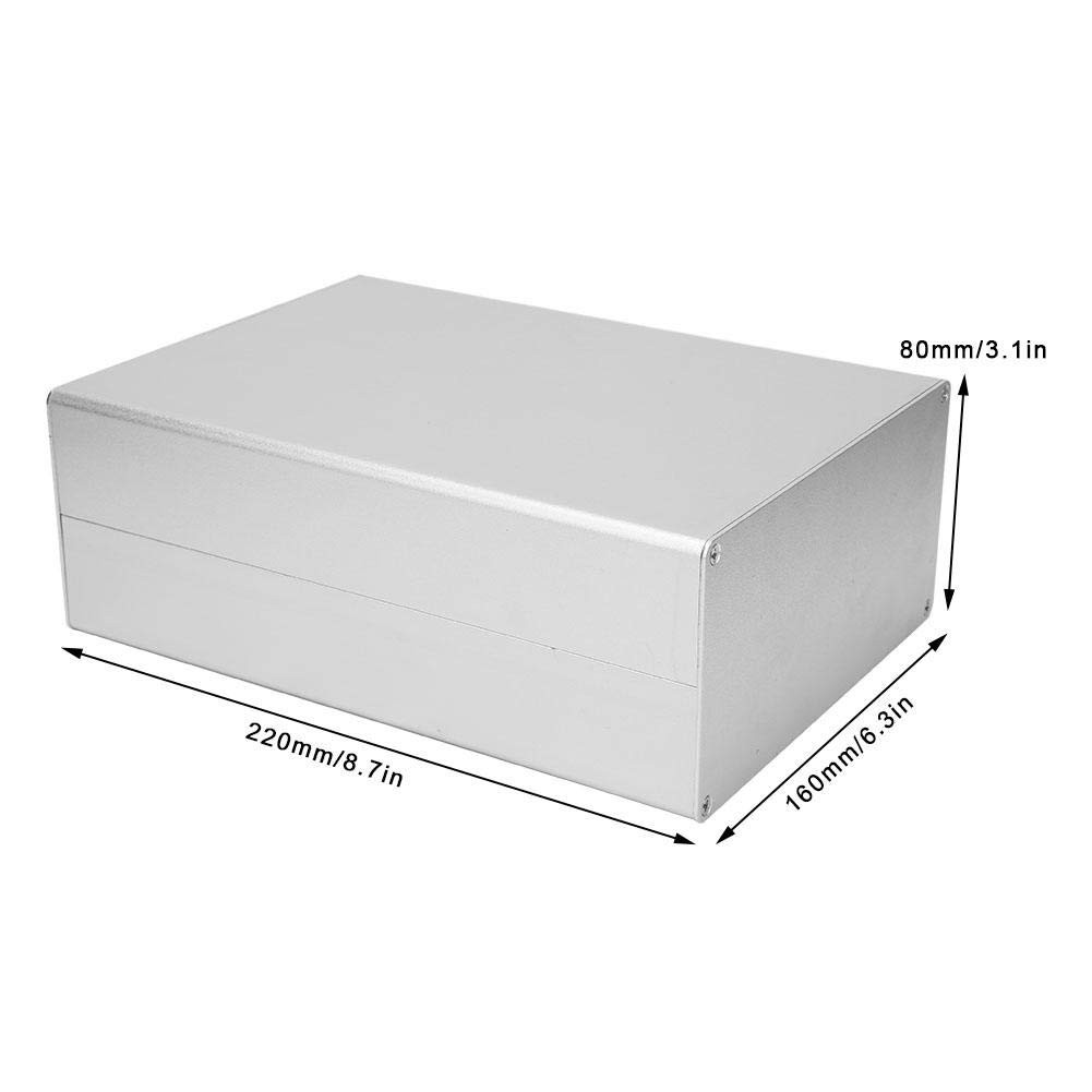 Aluminium Project Box, 80x160x220mm Matte Silver Electronic Enclosure Enclosure…