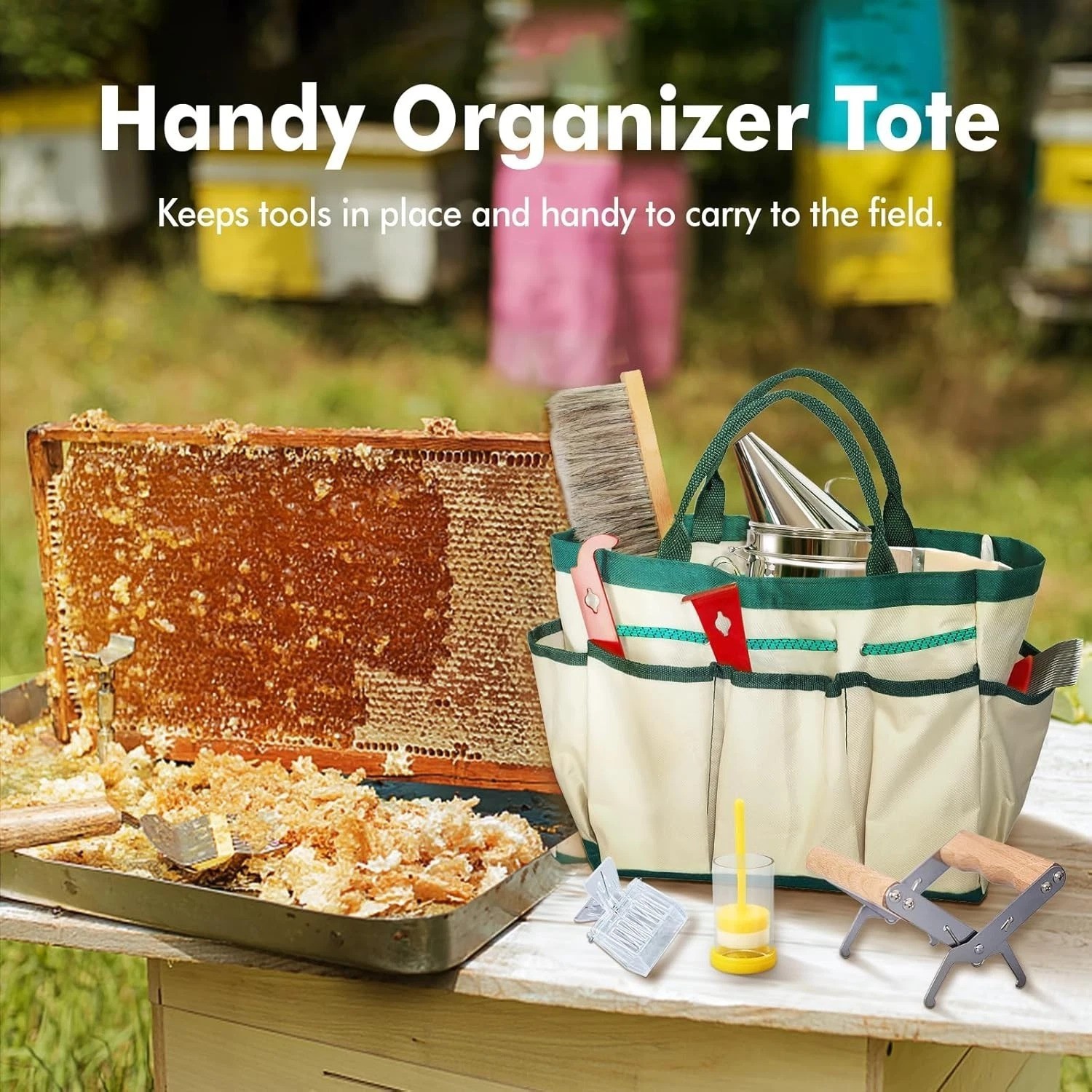 Bee Keeper Essentials: 14-Pc Tool Kit with Protective Gloves for Safe Harvesting