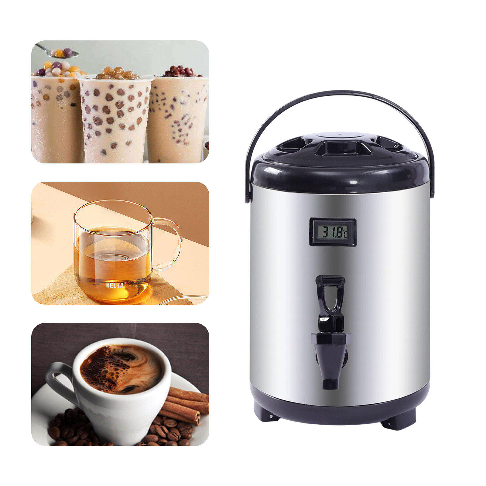 2.11Gal Insulated Thermal Hot and Cold Thermal Coffee Beverage Dispenser 8L