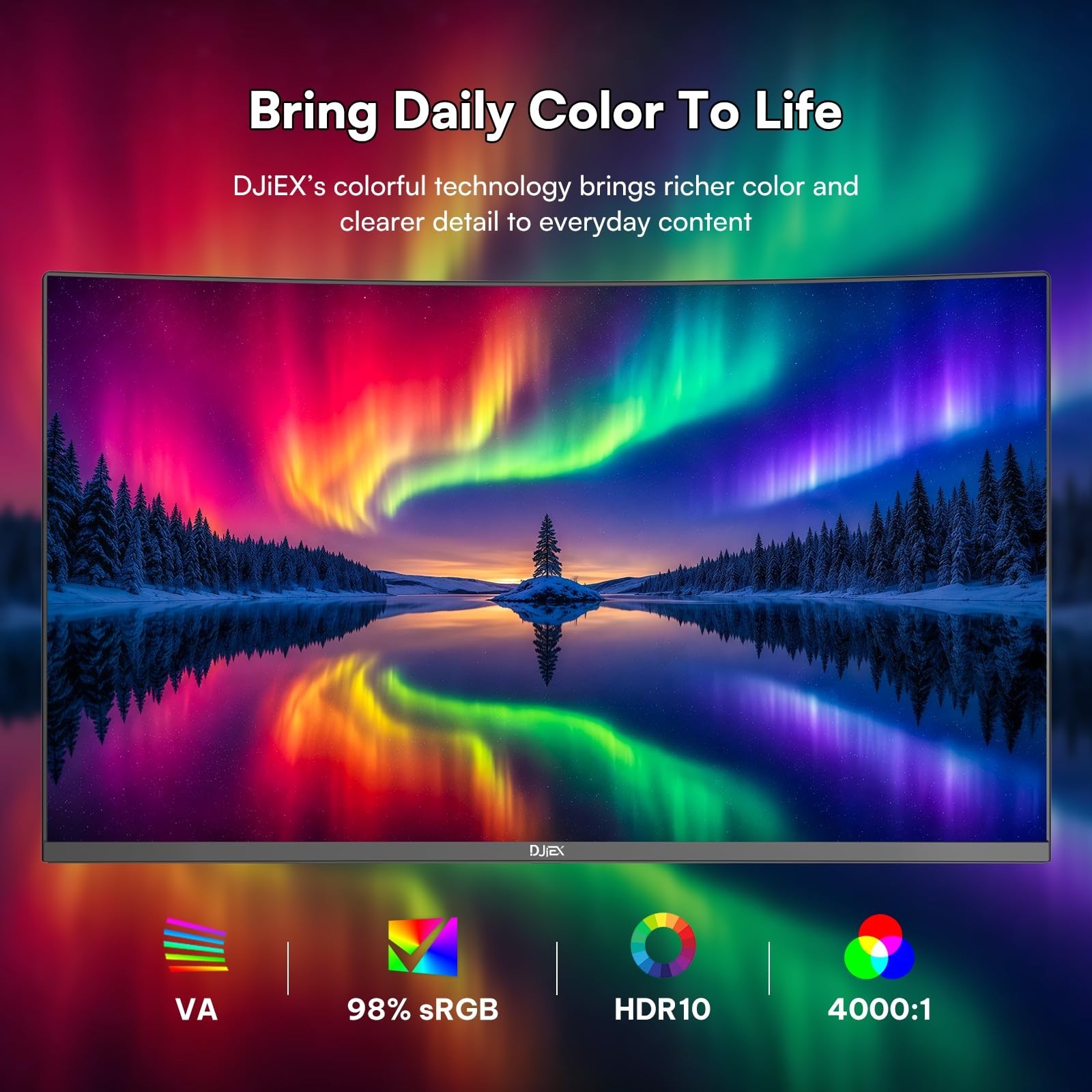 24 Inch Curved Monitor, FHD 1920x1080P, 100Hz | 16:9 Aspect Ratio, 99% sRGB, …