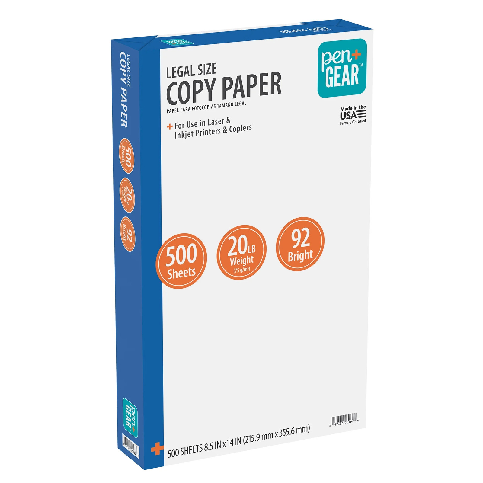 Copy Paper, 8.5″ X 14″, Legal Size, 92 Bright, White, 20 Lb., 1 Ream (