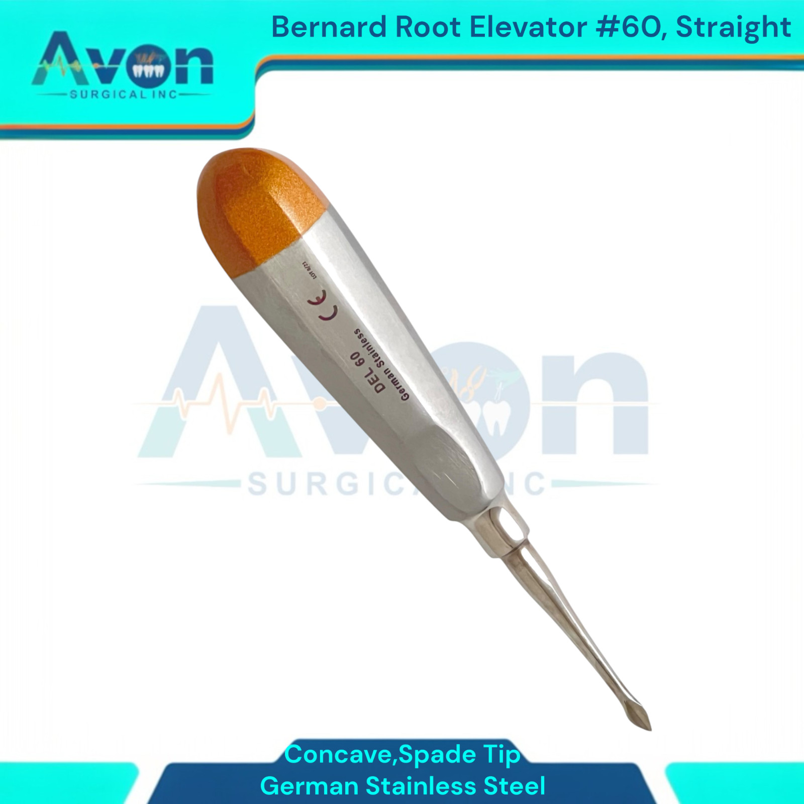 Spade Tip Bernard Root Elevator Pick, #60 Str + #63 Angled, Hollow Handle – 2PK