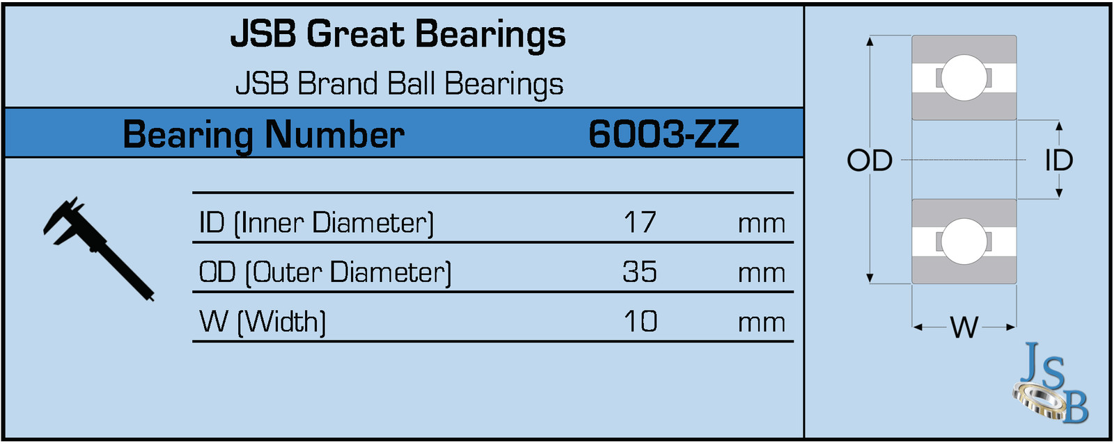 (Qty. 10) 6003-ZZ High Quality Two Side Shielded Ball Bearings 17x35x10 6003Z