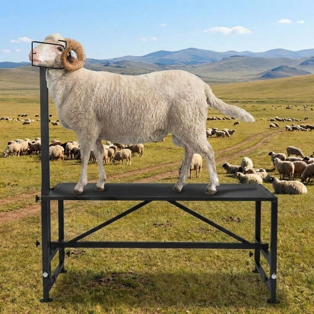 500LBS Livestock Stand Goat Trimming Stand, 47″x23″ Tabletop Goat Milking Stand