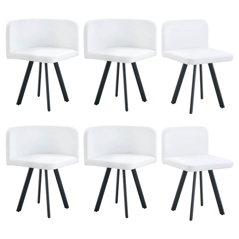 Retro Faux Leather Seating Set (Set of 4 or More) – Black Oil Wax Texture