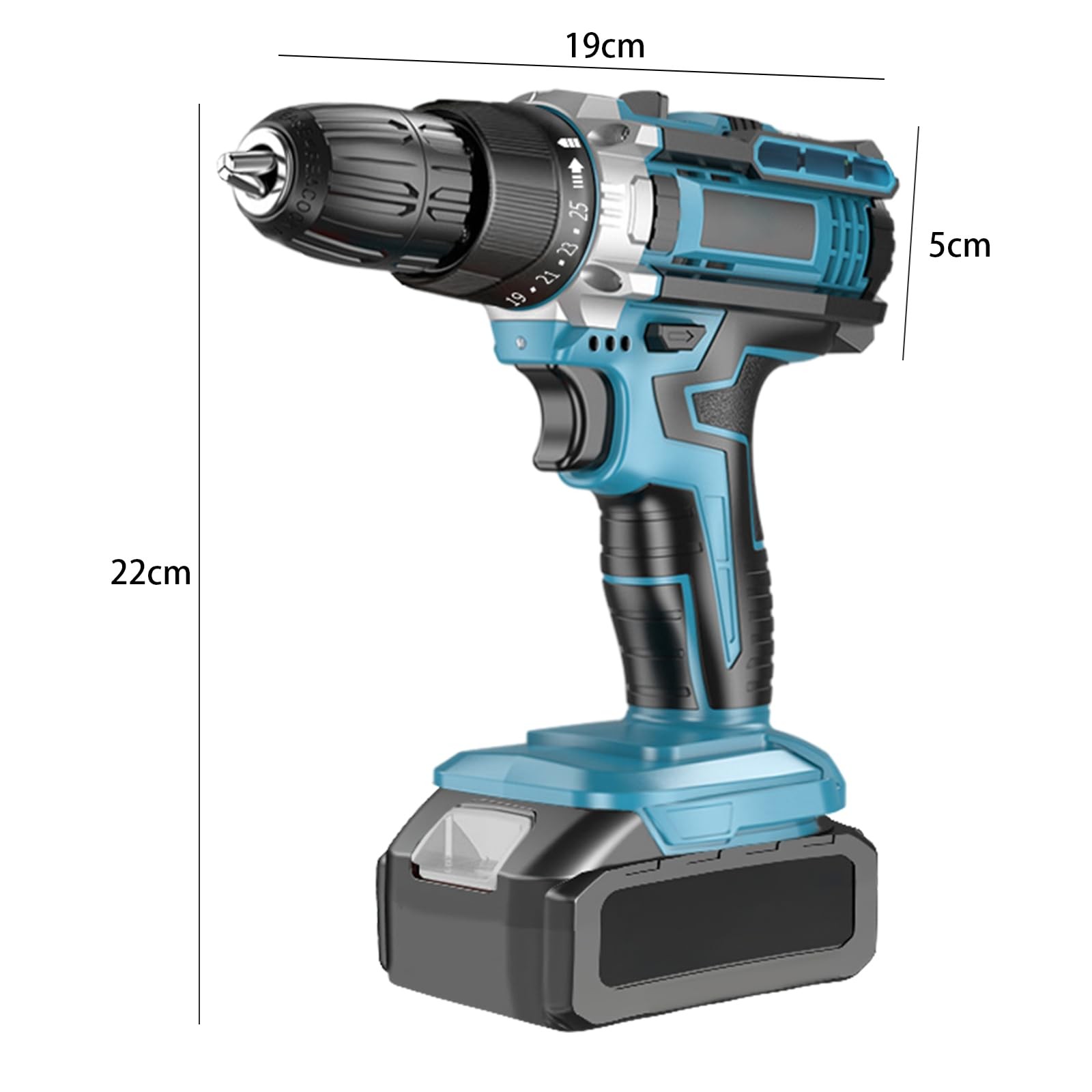 21V Cordless Drill Kit 30-Pcs with Drawer for Home and Auto Repair – Blue