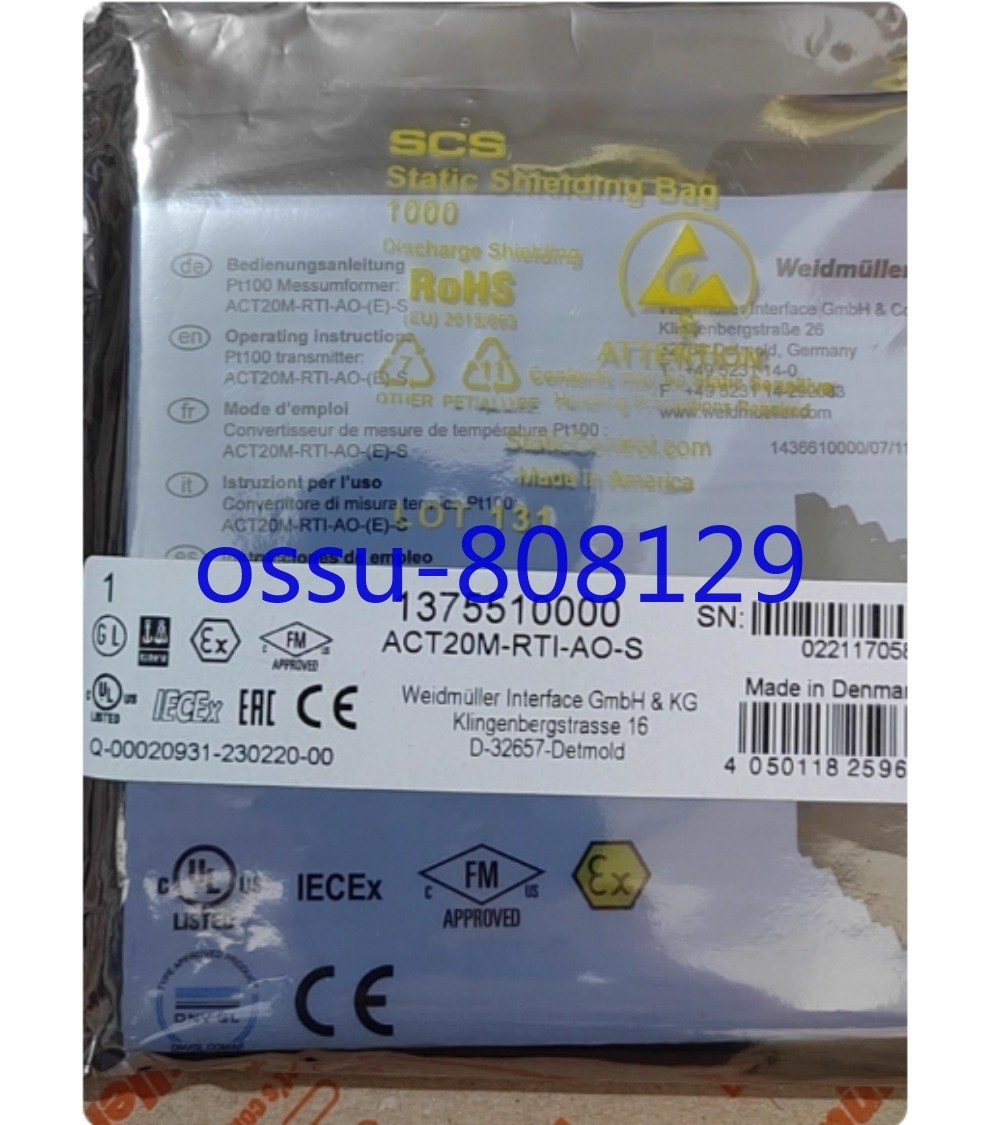 1 PCS NEW Weidmuller ultra-thin signal isolator ACT20M-RTI-AO-S 1375510000