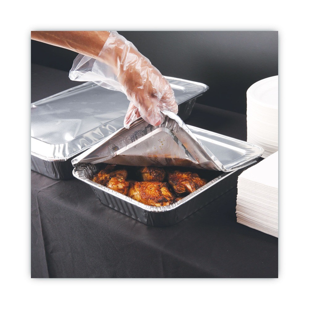 Boardwalk LIDSTEAMHF 10.5 in. x 12.81 in. x 0.63 in. Pan Lids (100/Carton) New