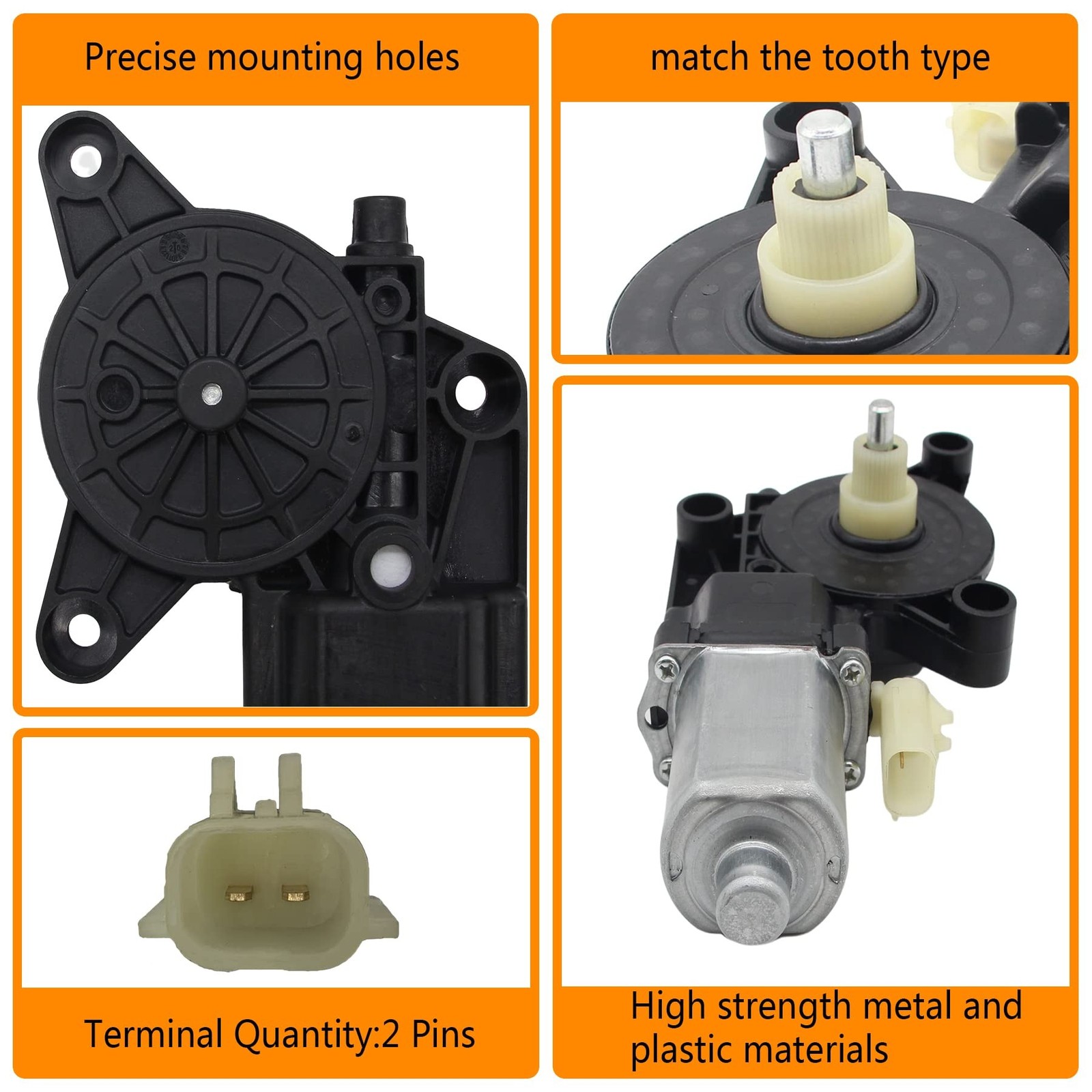 2 Pins Power Window Motor Compatible with Chrysler 200/Cirrus(Mexico)/Sebring…
