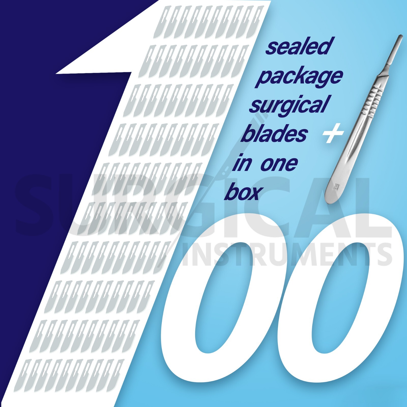 1000 Scalpel Blades #21 Surgical Dental ENT Instruments with Free #4 BP Handle