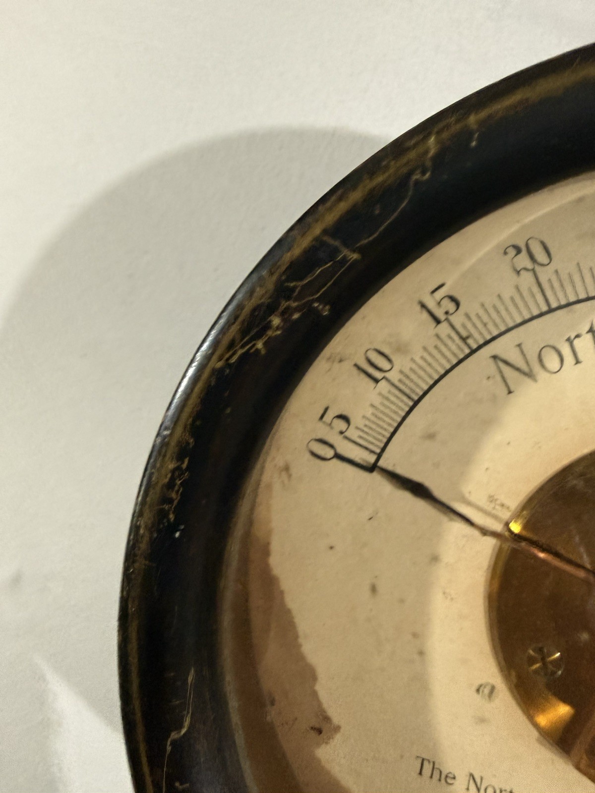 Antique Norton Ammeter No. 1615 – Brass Industrial Electrical Gauge CT