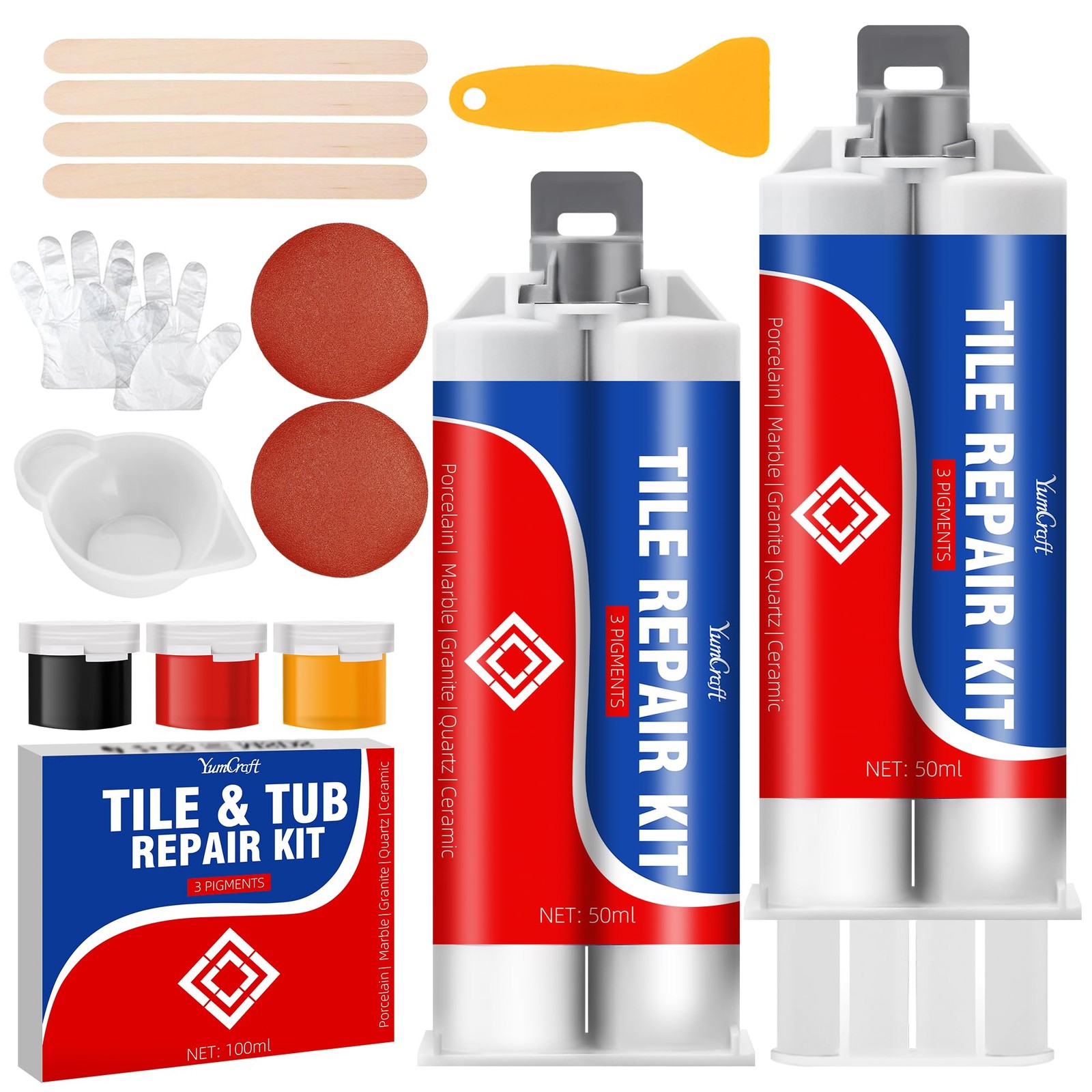 Tile Repair Kit Color Match Porcelain Repair Paste for Bathtub, Sink, Cerami…
