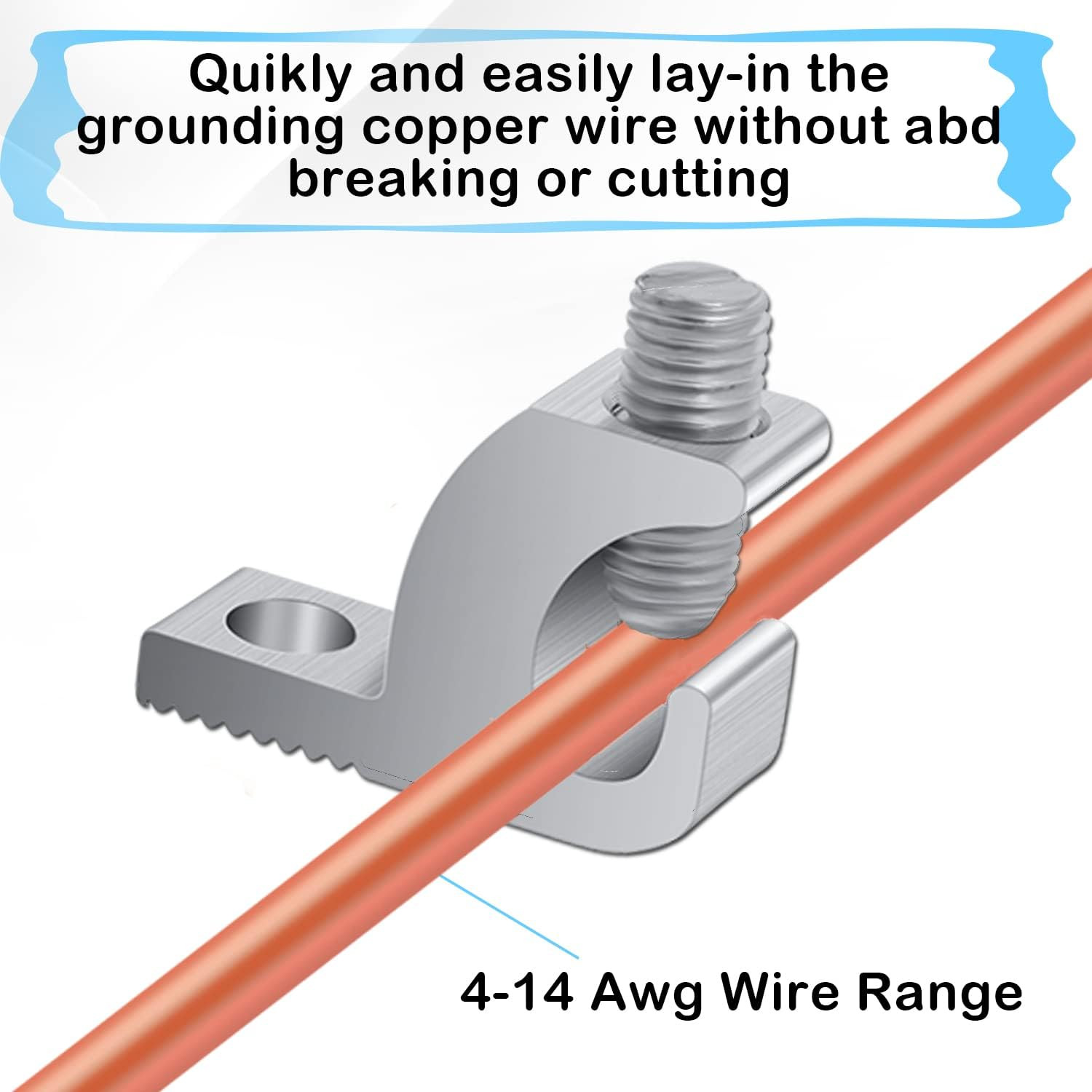 Pool Bonding Lug with Corrosion-Resistant and High-Conductivity Aluminum, 4-14 W