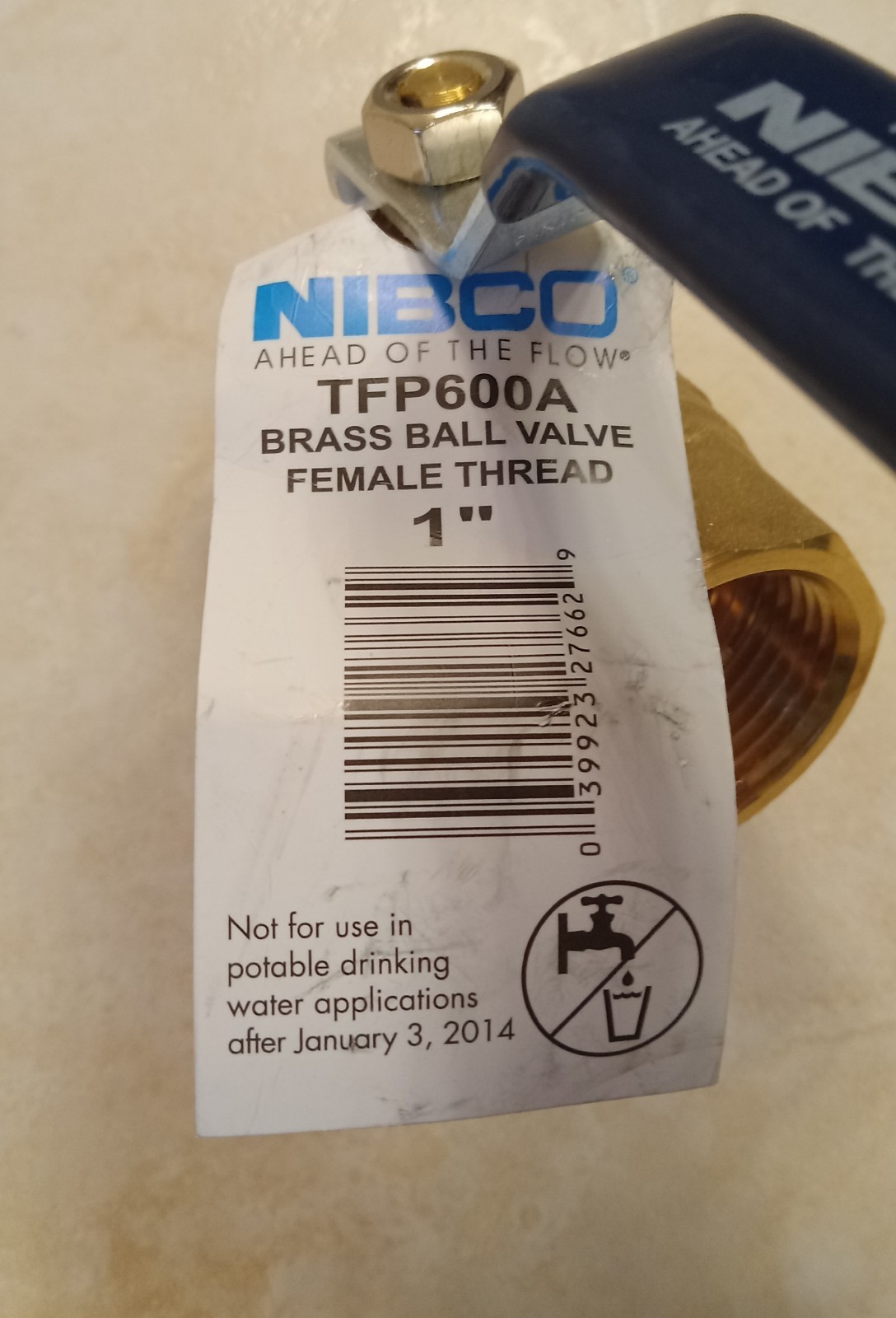 NIBCO TFP600A Brass Ball Valve 1″ NPT Thread End 150-SWP / 600-WOG, Full Port