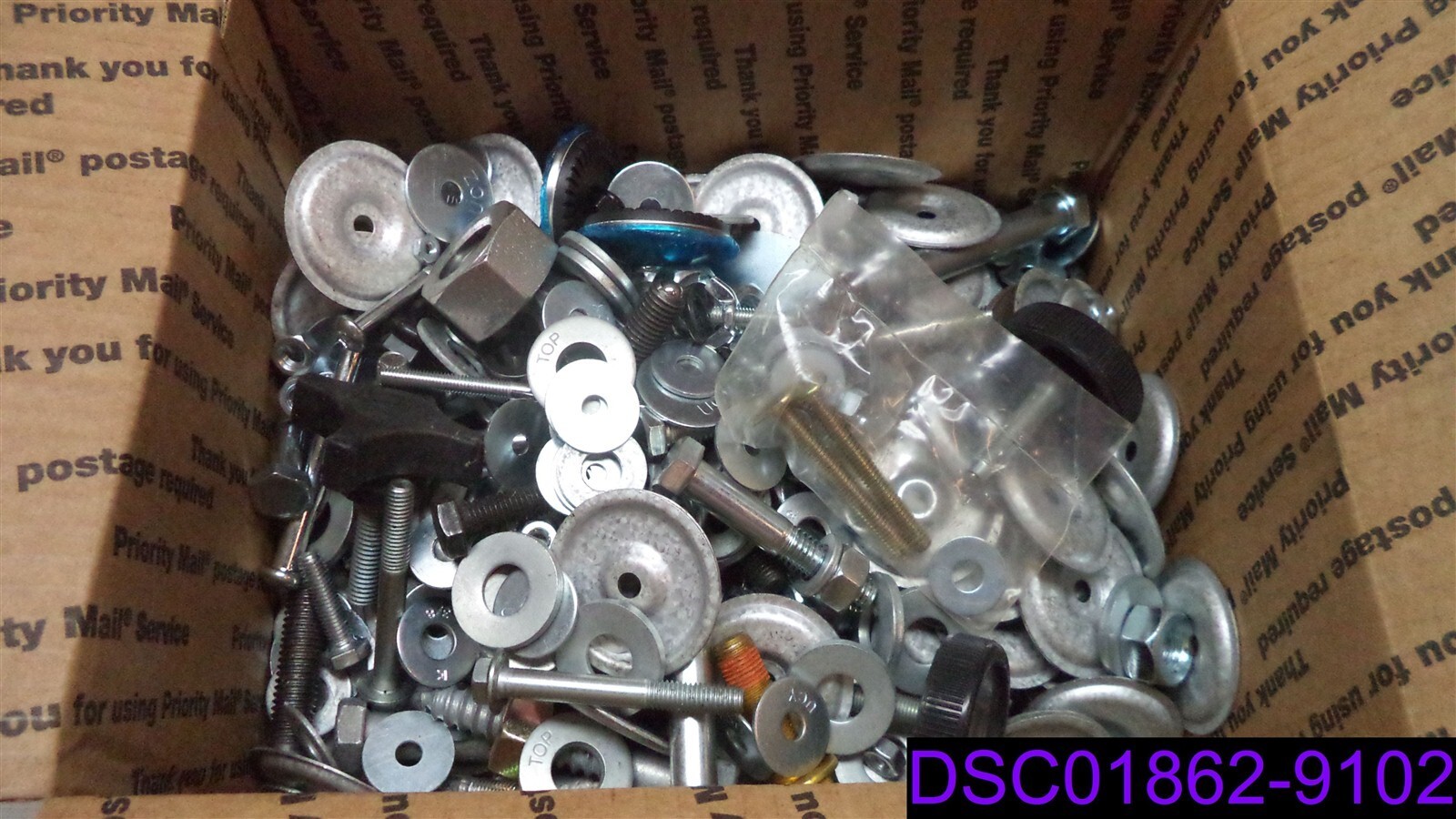 42 lbs: MIXED LOT OF BOLTS, NUTS, WASHERS & LOCK WASHERS, many types and styles