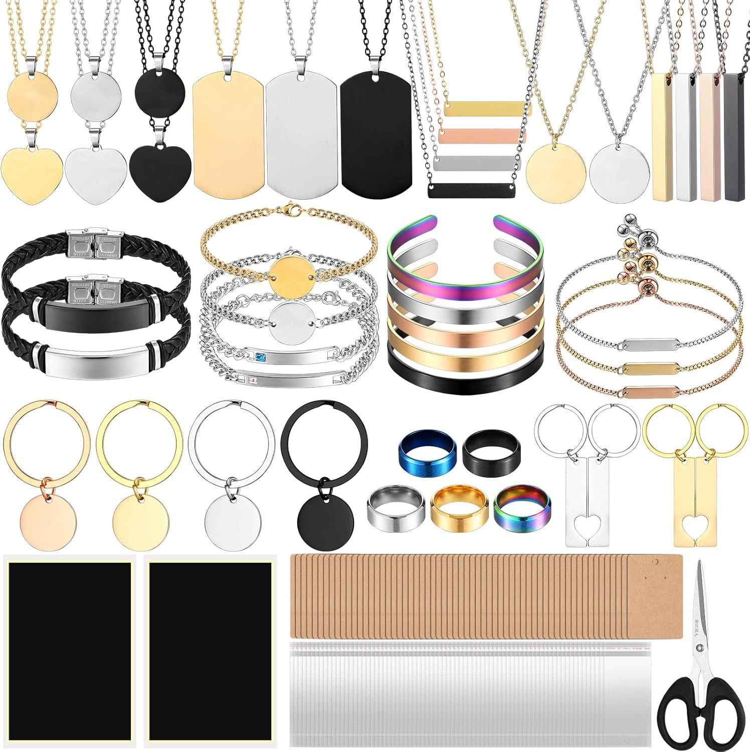 99 Pcs Laser Engraving Materials Bulk Include 46 Jewelry Making Engraving Acc…