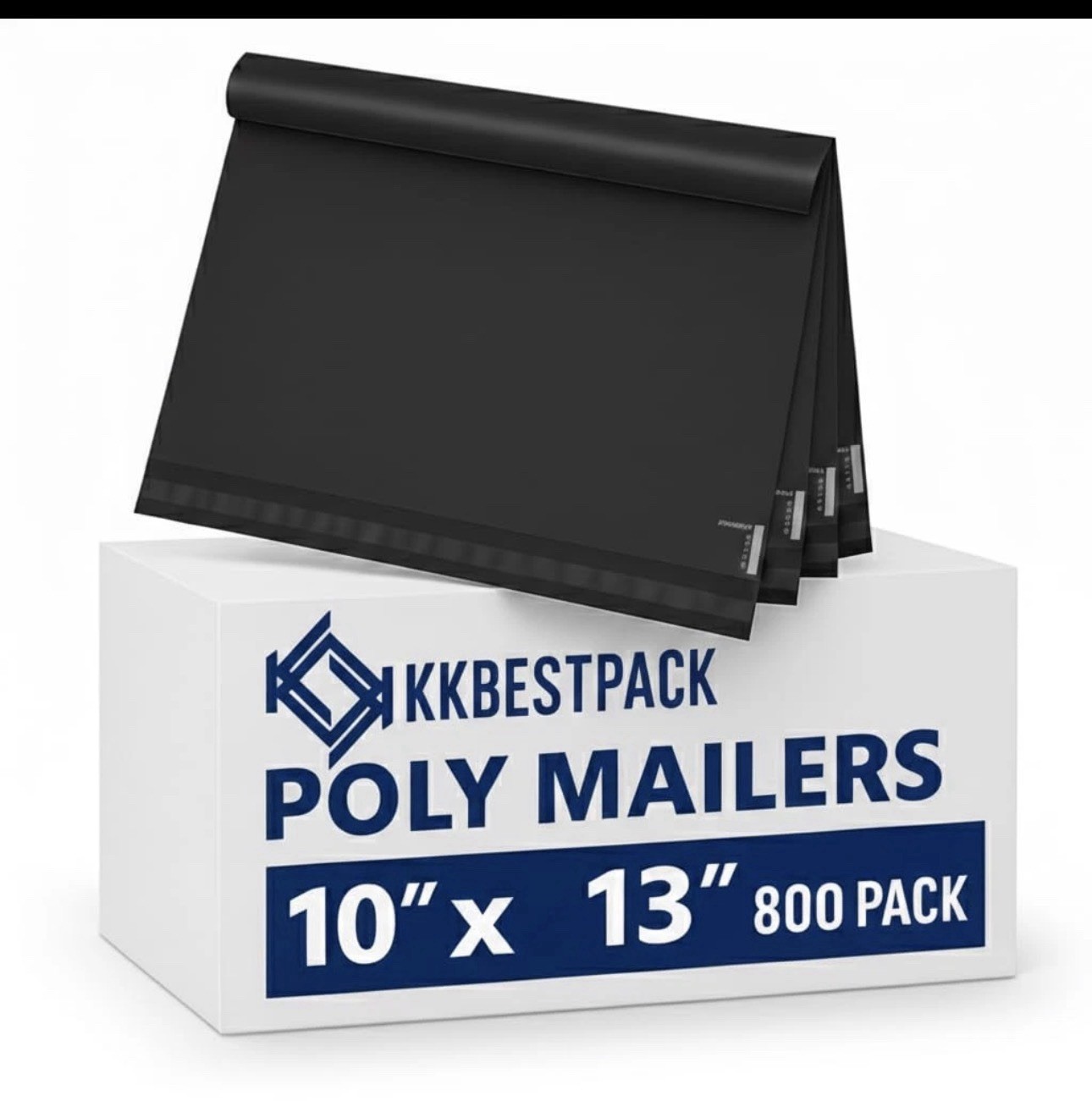 KKBESTPACK POLY MAILERS Poly Mailers 10 in x 13 in Black 800 Pack