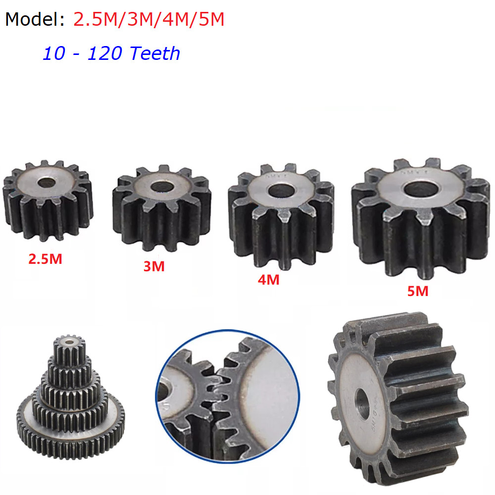 Module 2.5M, 3M, 4M 5M Spur Gear Flat Spur Gear 10 To120T Teeth 45# Steel