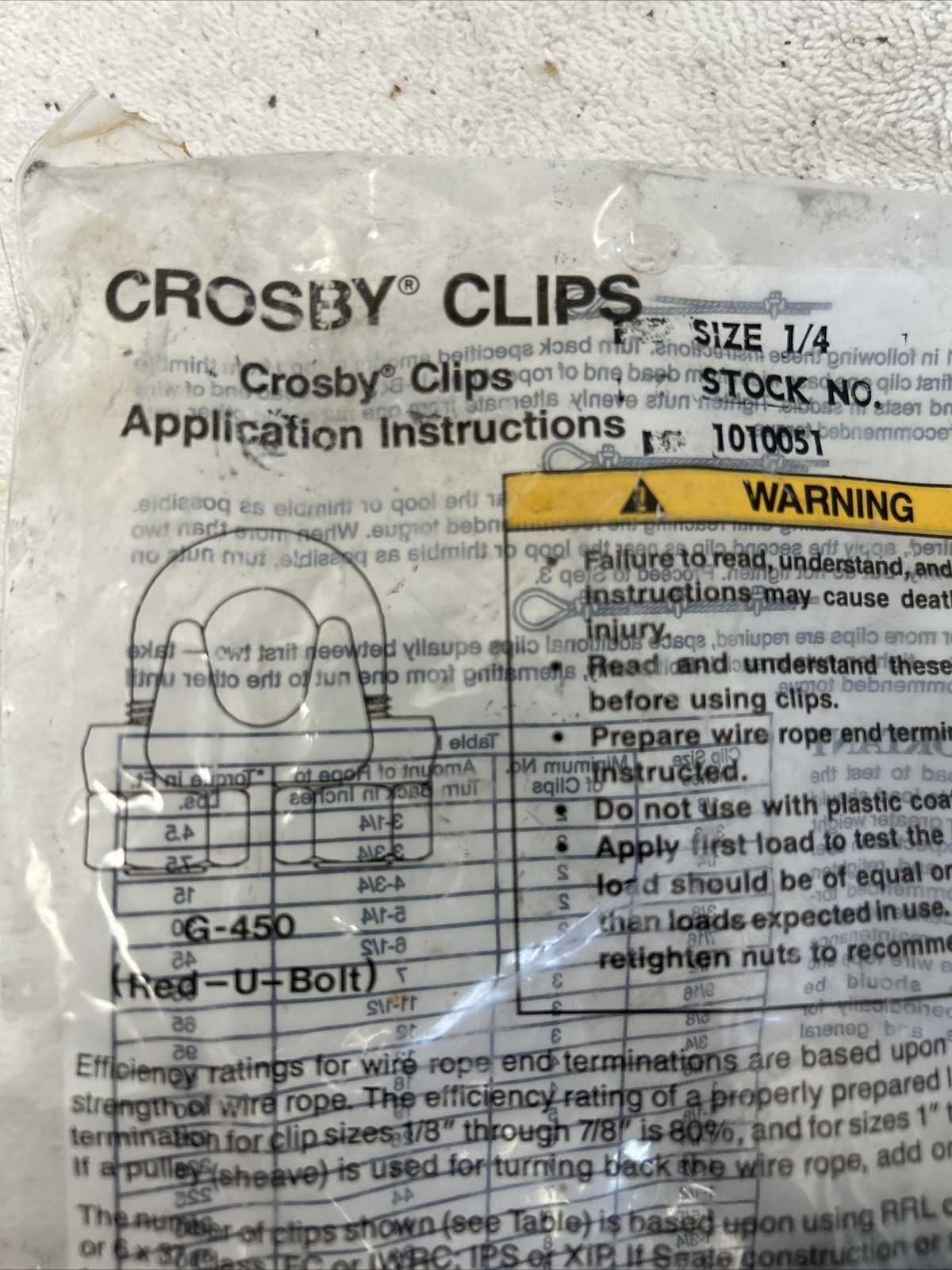 Crosby Clips G-450 1/4” Lot Of 4