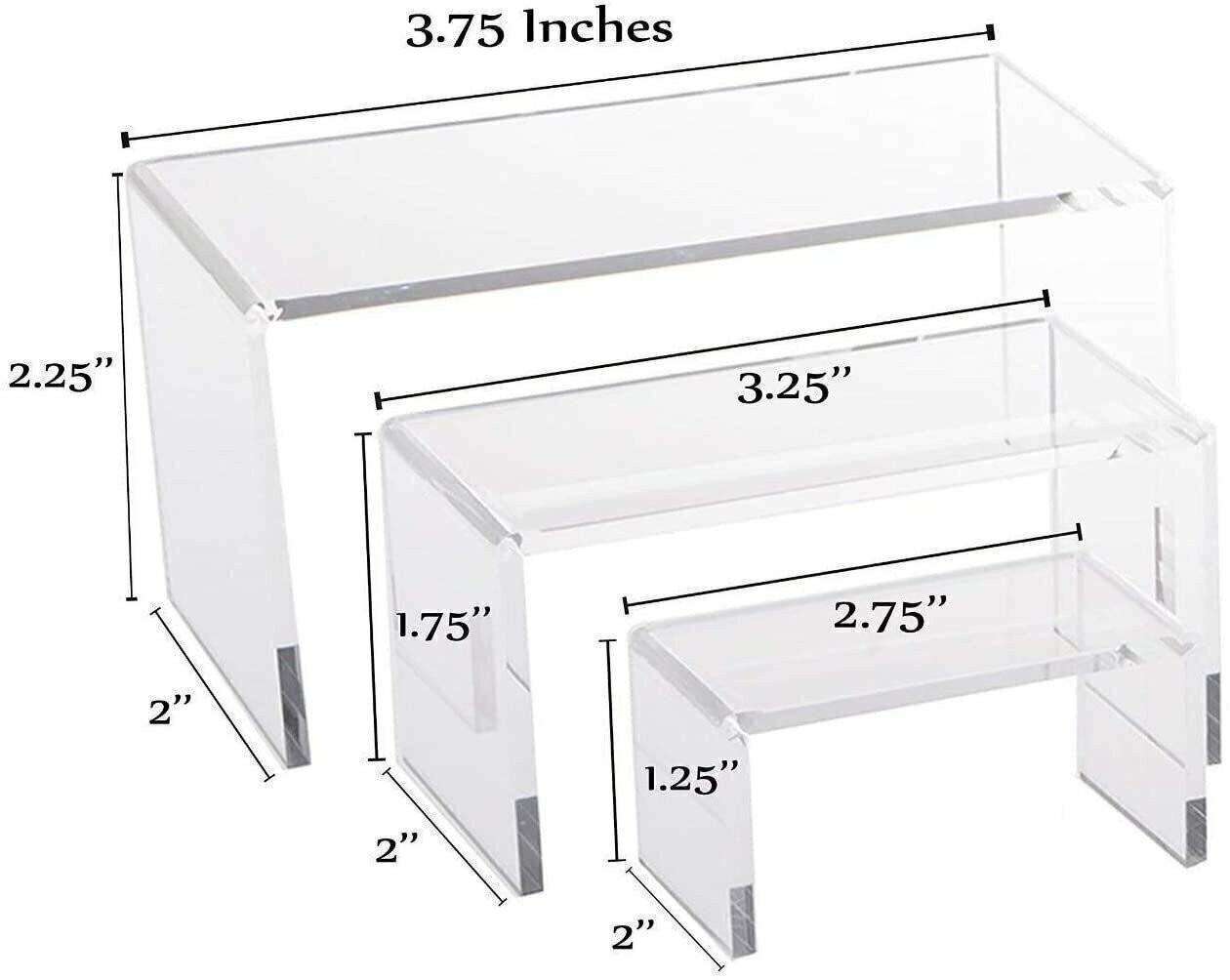 6 Pc Small Clear Acrylic Jewelry Display Risers Showcase Fixtures Bakery