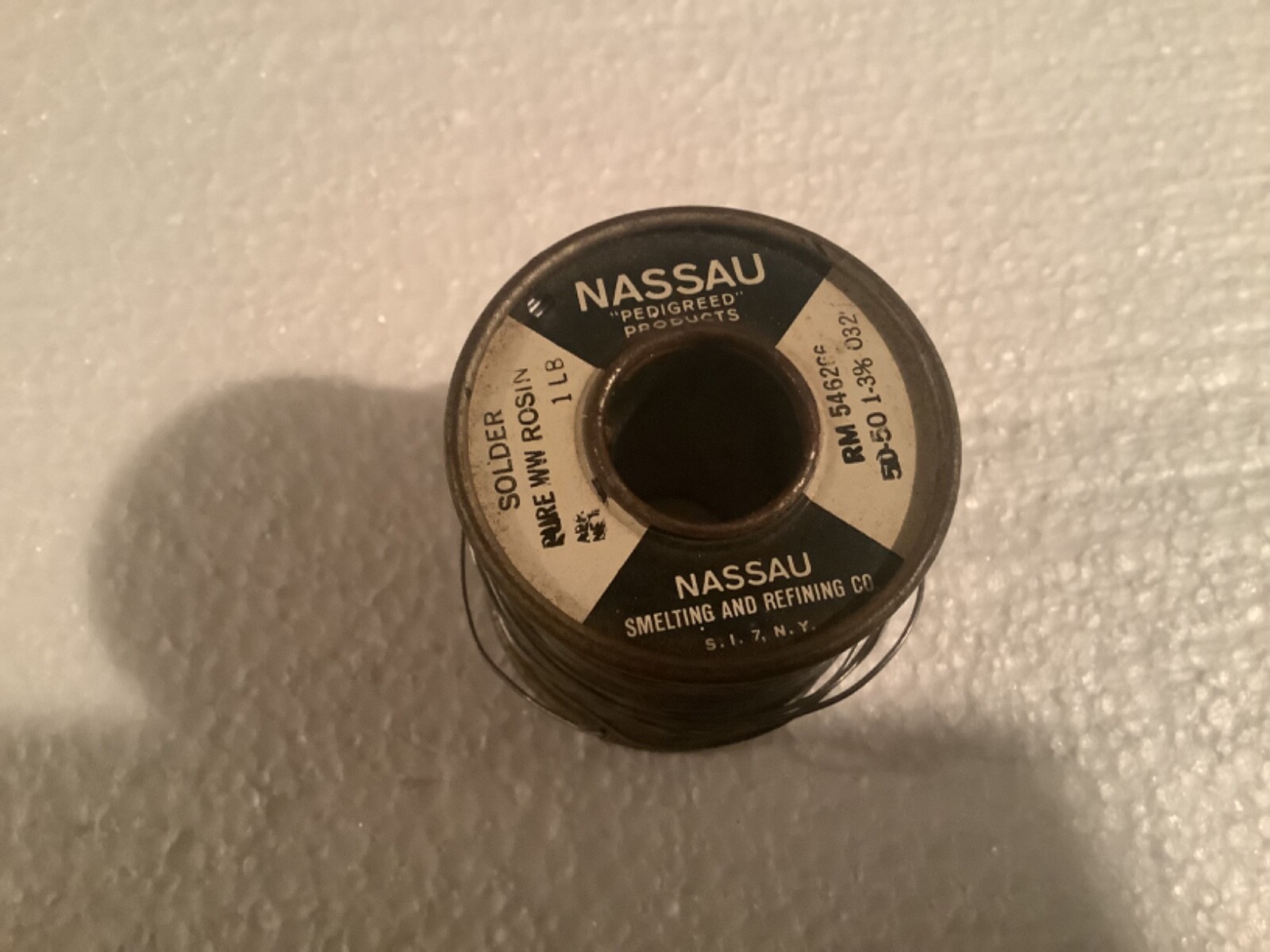 Nassau pure white water rosin solder Pedigreed AT&T Western Electric 1LB