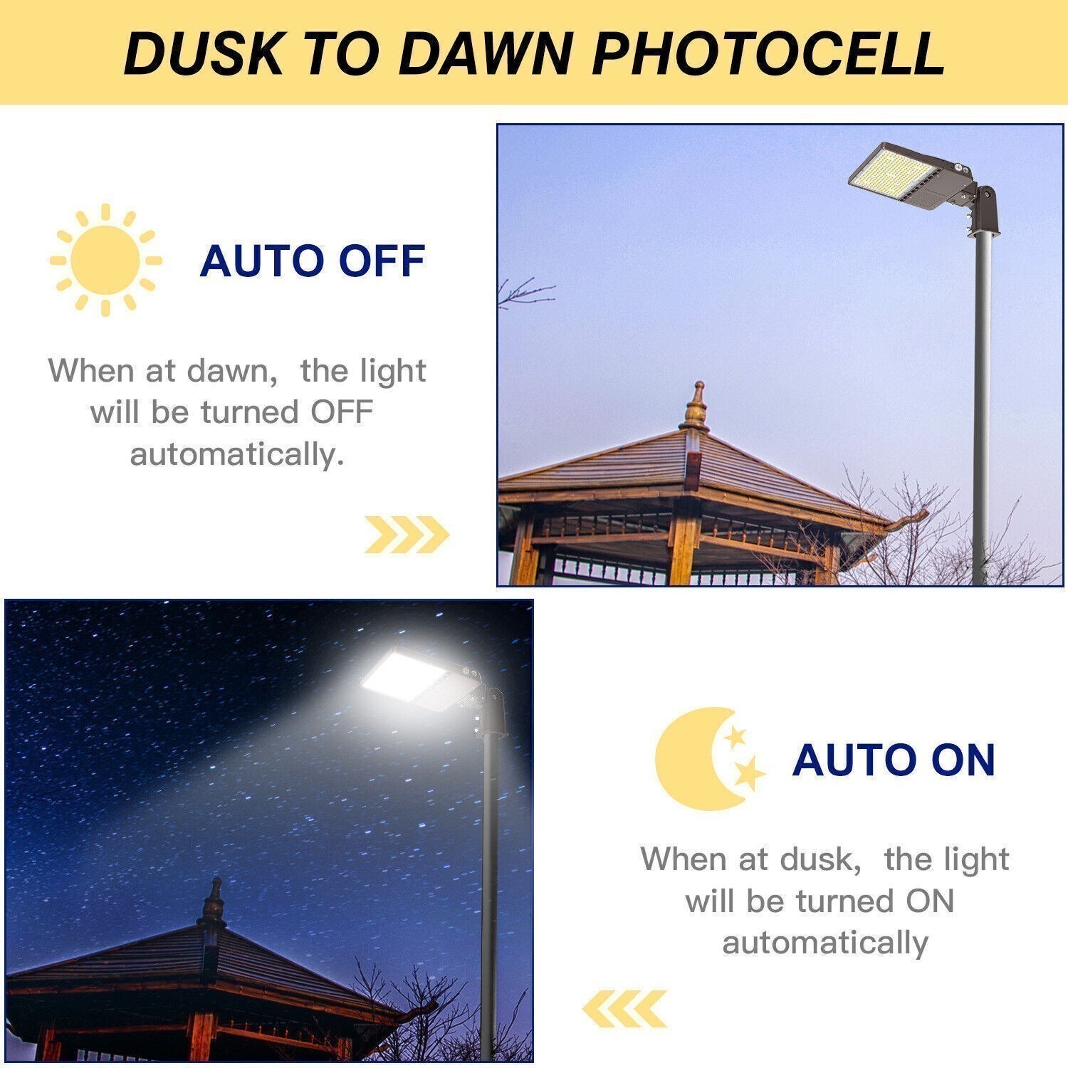 150W LED Parking Lot Light 5000K Street Shoebox Pole Light Dusk to Dawn 22,500LM