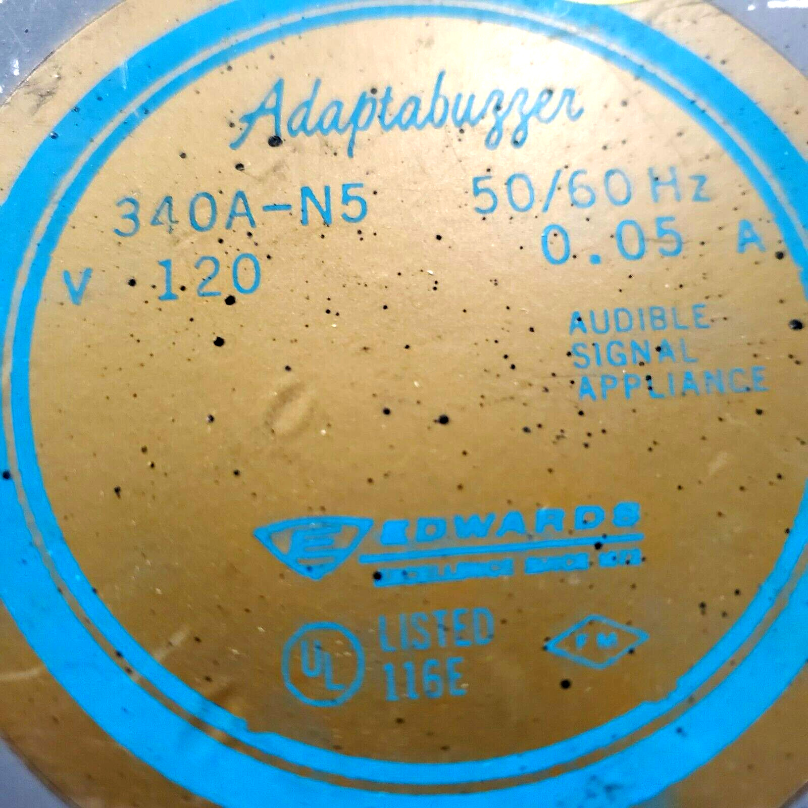 Edwards Adaptabuzzer 340A-N5 120v Audible Signal Device Used. HT#423