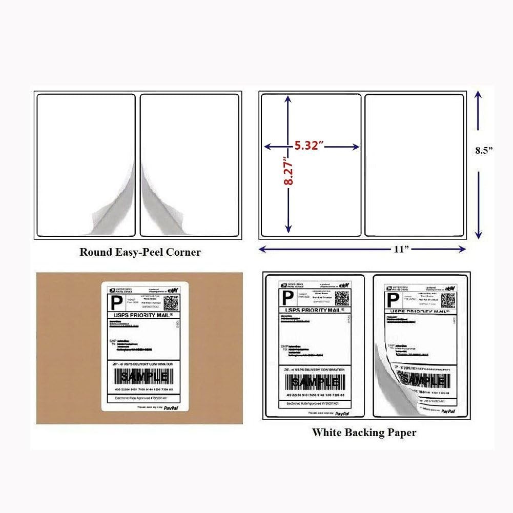Versatile 200 Count Rounded Corner Shipping Labels – For Laser & Inkjet Use