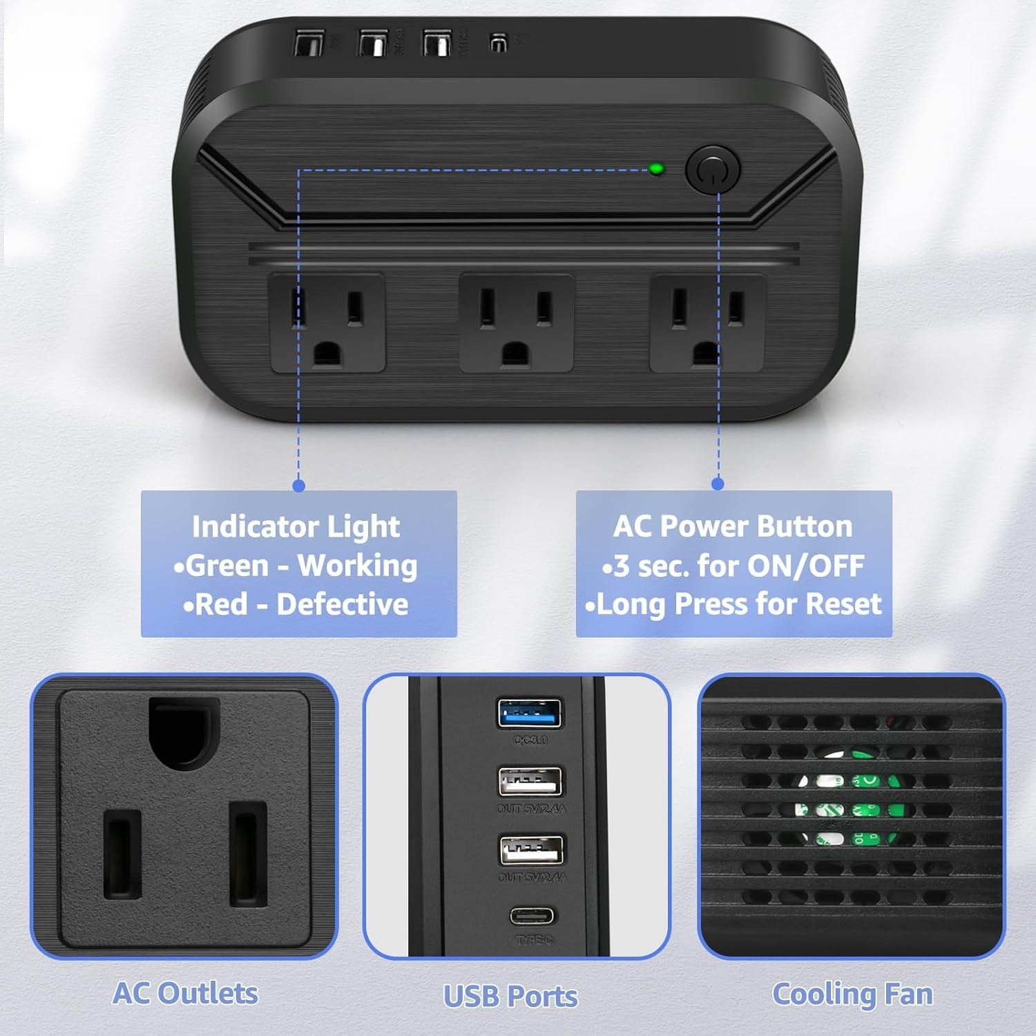 Voltage Converter 2300W Power Step Down 220V to 110V Universal Travel Adapte…