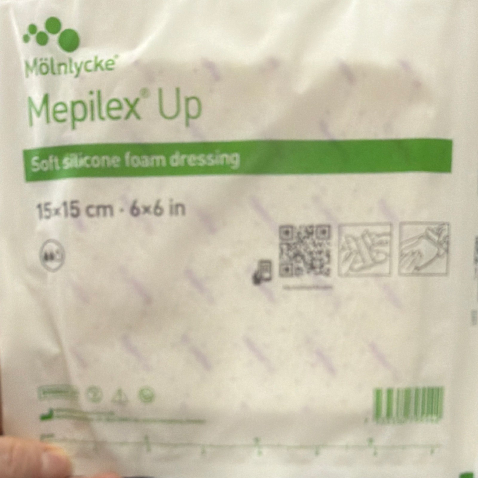 Mölnlycke Mepilex Up Soft Silicone Foam 3 ct Dressing 15x15cm 6x6in REF 795542