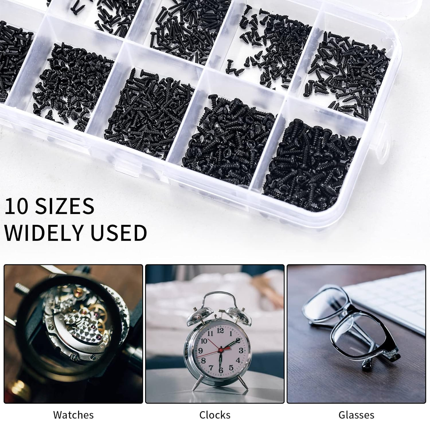 1000 Pcs Small Pan Head Screws Assortment Kit, Micro Tiny Electronic Self-Tappi