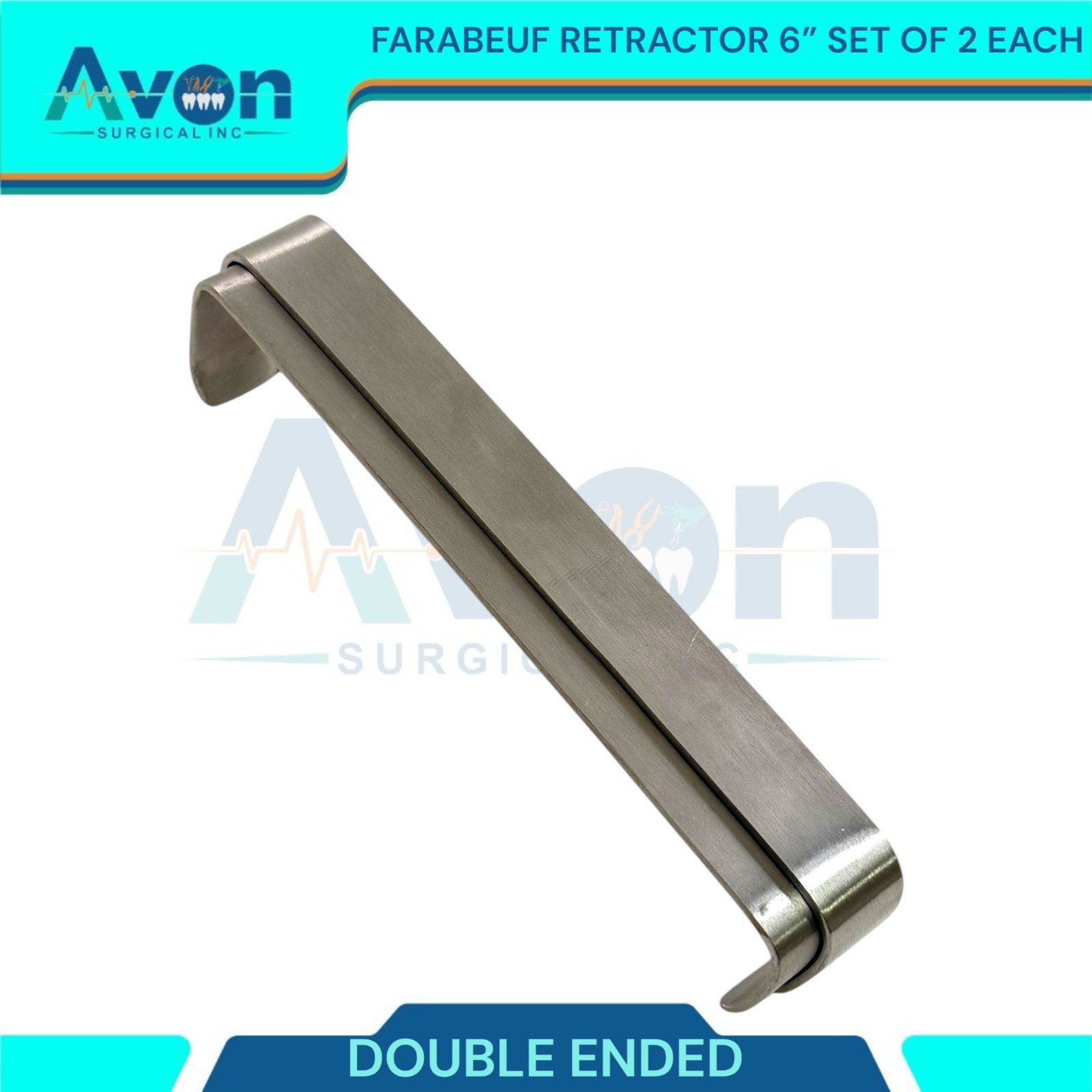 6in Farabeuf Retractor – Double Ended – Satin Stainless Steel – Set of 2