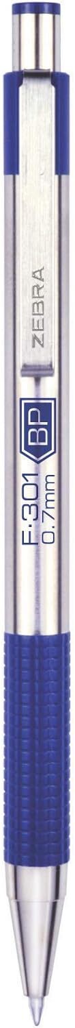 Zebra F301 Retractable Ballpoint Pen 4 Pack Black Blue Red Green 0.7Mm Fine P…