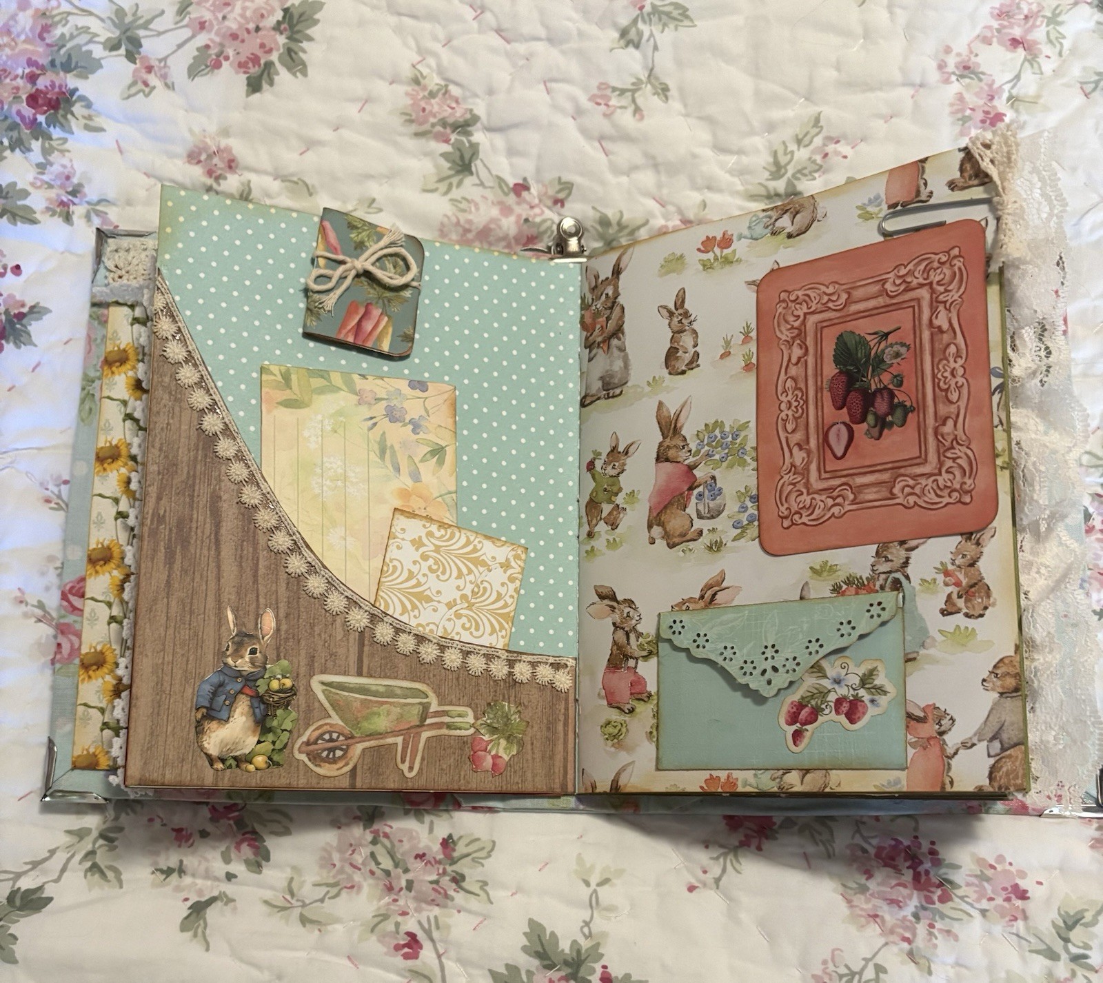 Handmade Keepsake Journal 14 double sided pages, “Whimsical Animals”