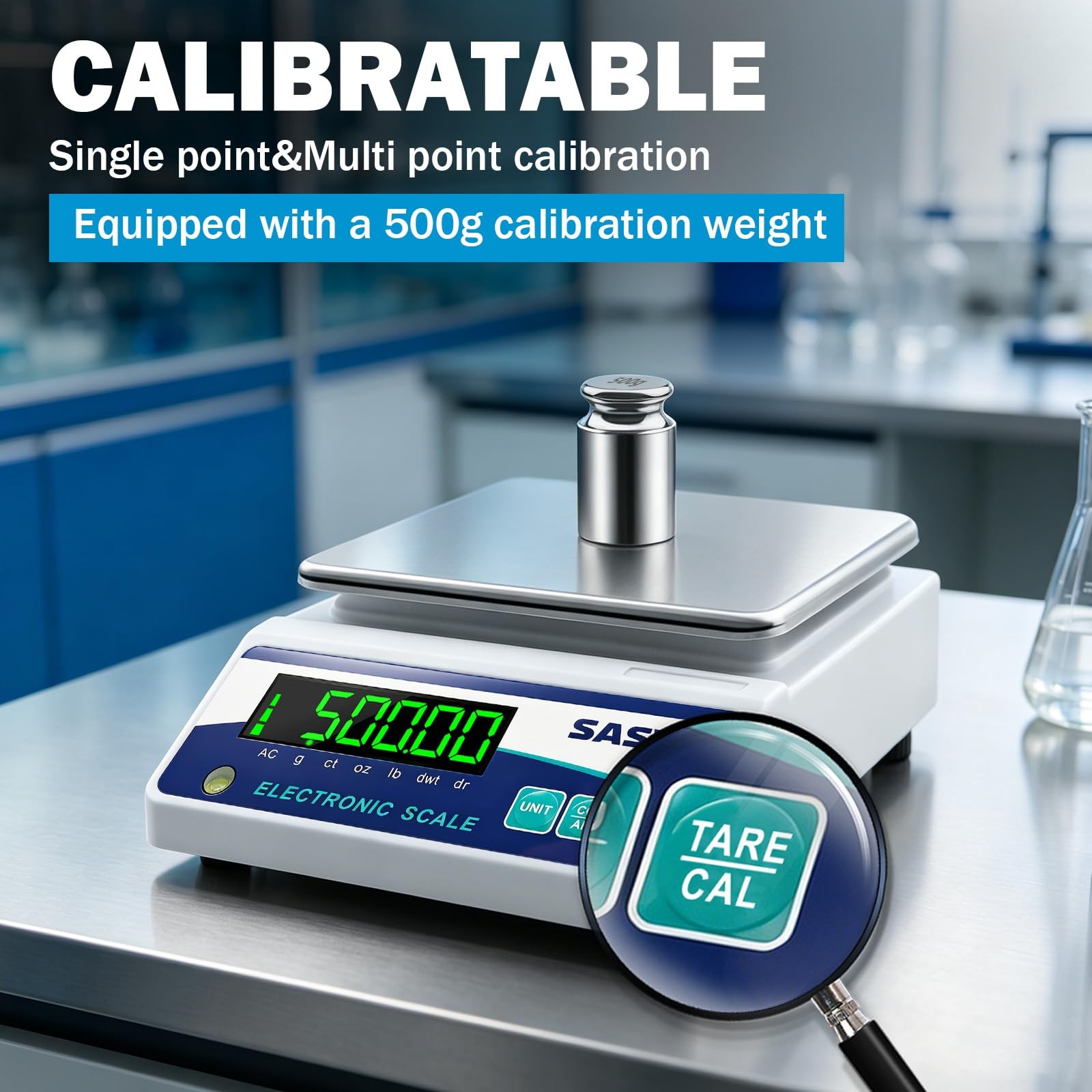Lab Scale 6000g x 0.01g Scientific Scale g/oz/ct/lb/dr/DWT High Precision Dig…