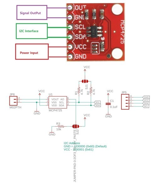 MCP4725 12 Bit I2C DAC Digital to Analog Converter Module Board Arduino