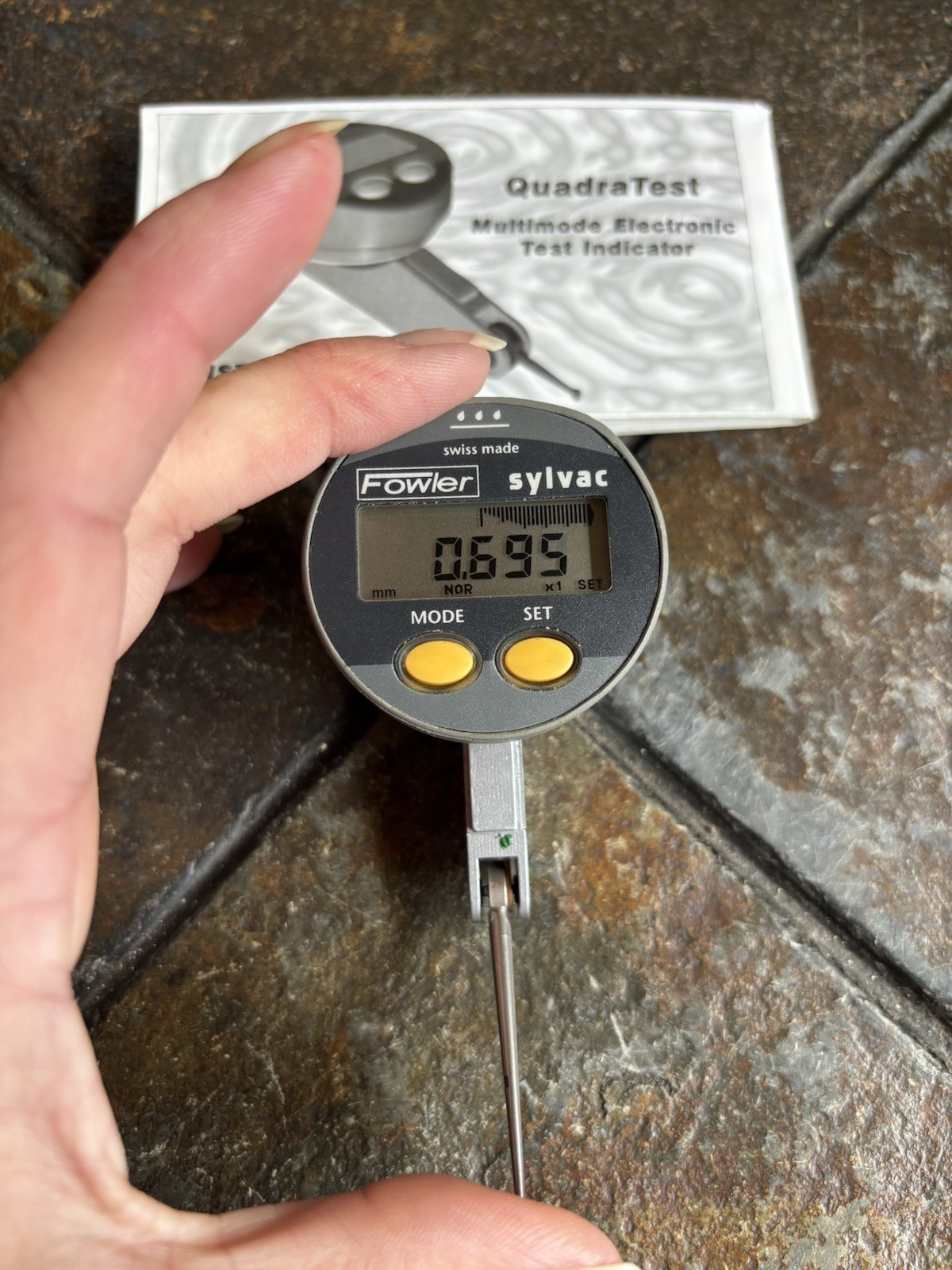 Fowler Sylvac Quadra Test Swiss Digital Test Indicator 0.040″/1mm 905.4322.11