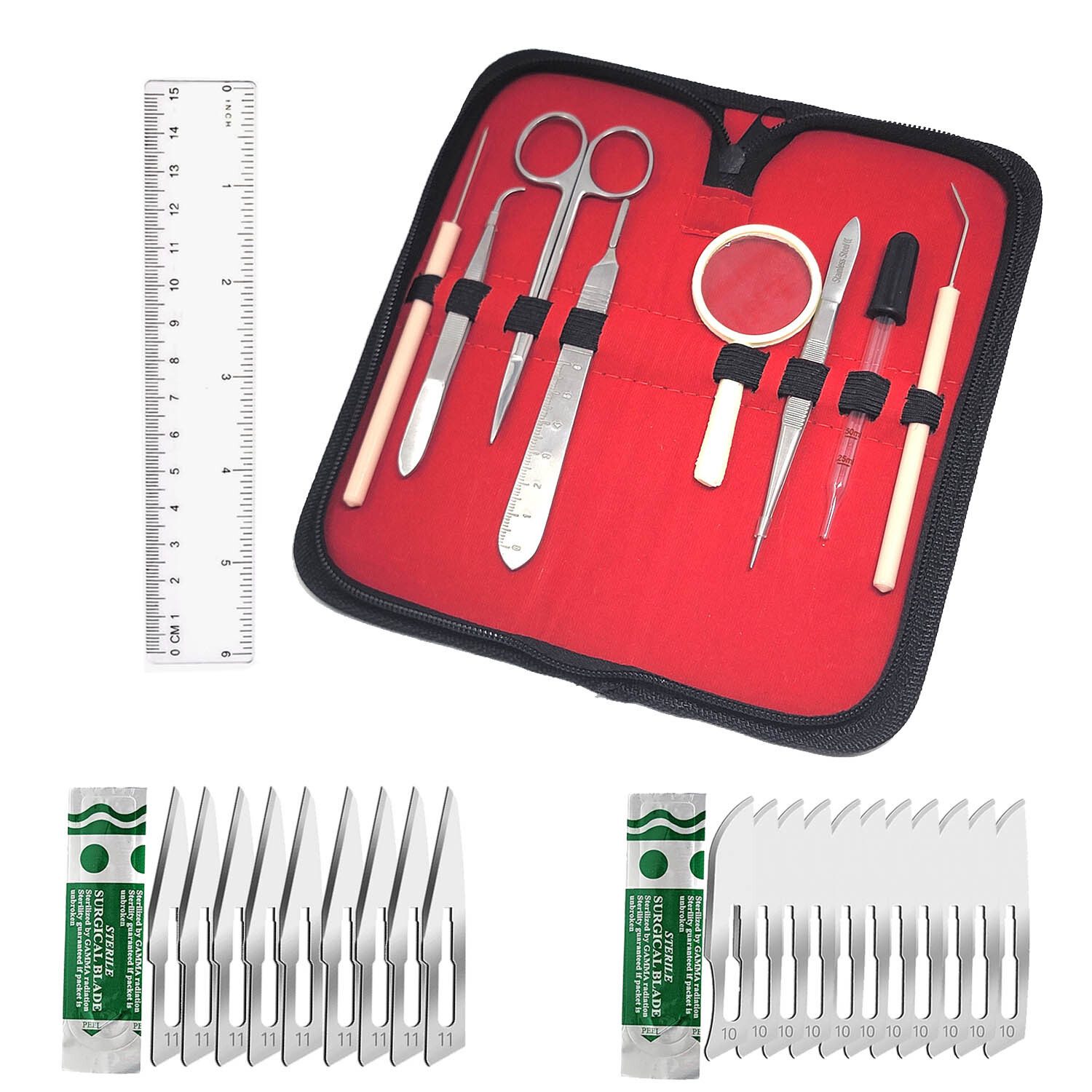 NEW University Biology Dissection Kit with Zipper Case Student Science Education