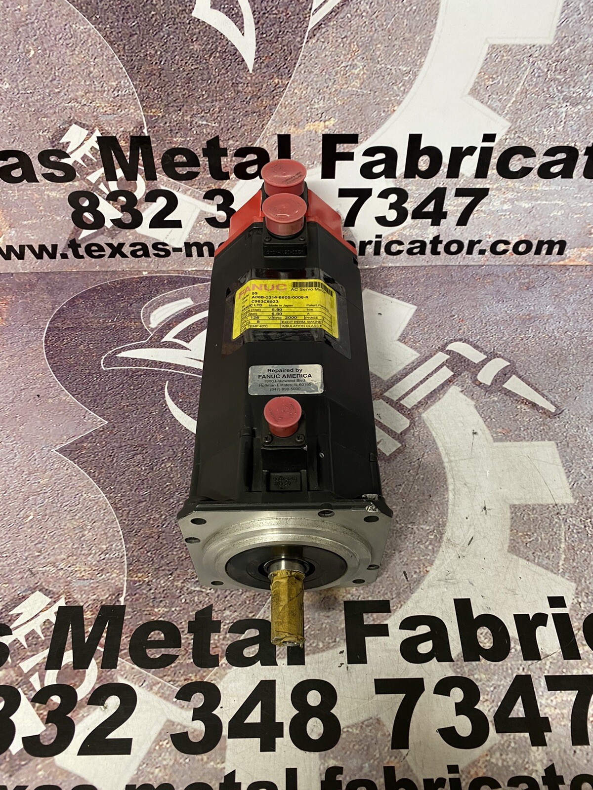 Fanuc AC Servo Motor 5S A06B-0314-B605/0008-R 3Ph, 5.90 Torque, 5.80Amp, 8 Poles