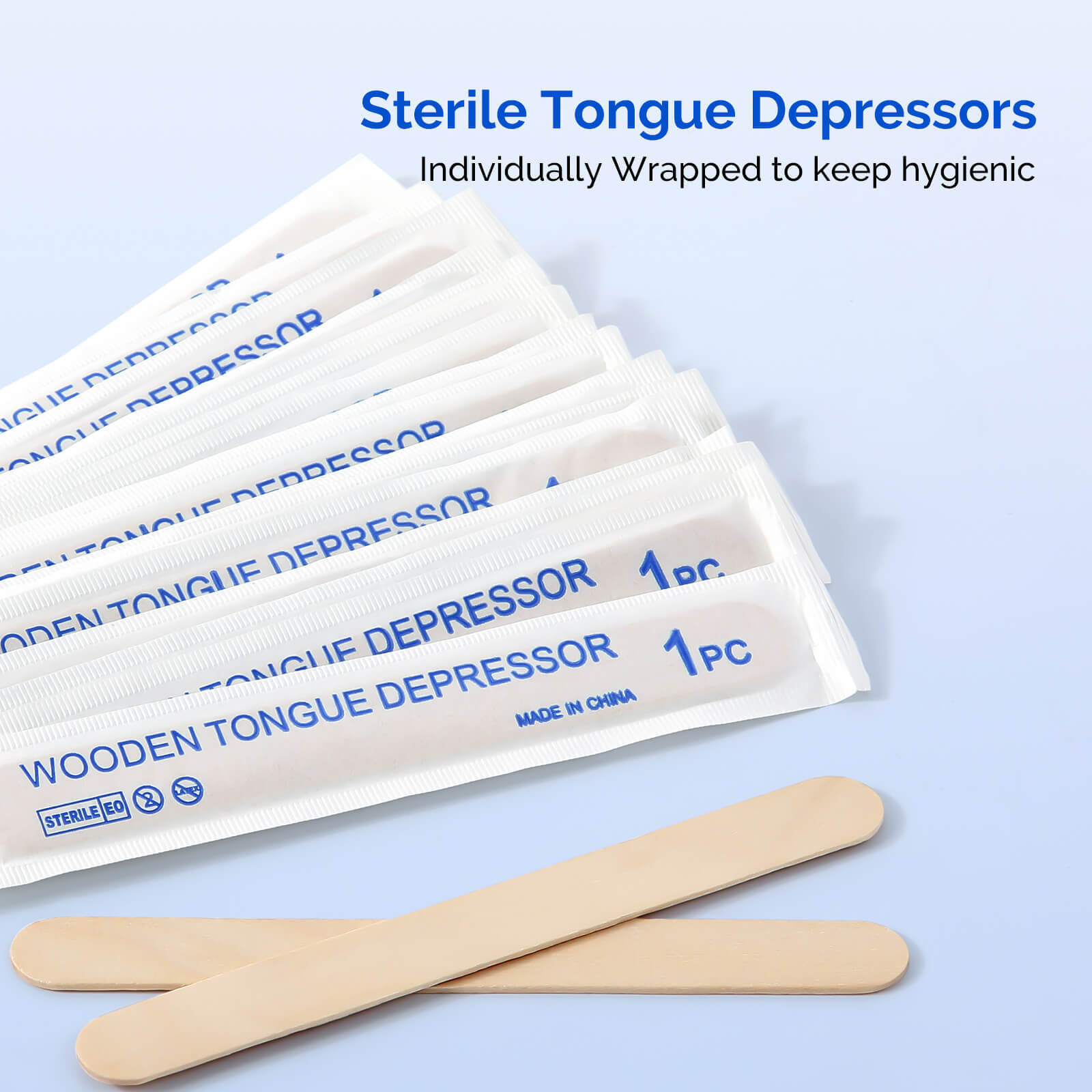 JMU Sterile Wooden Tongue Depressor 6” Waxing Spatula Stick Craft(Choosing Qty)